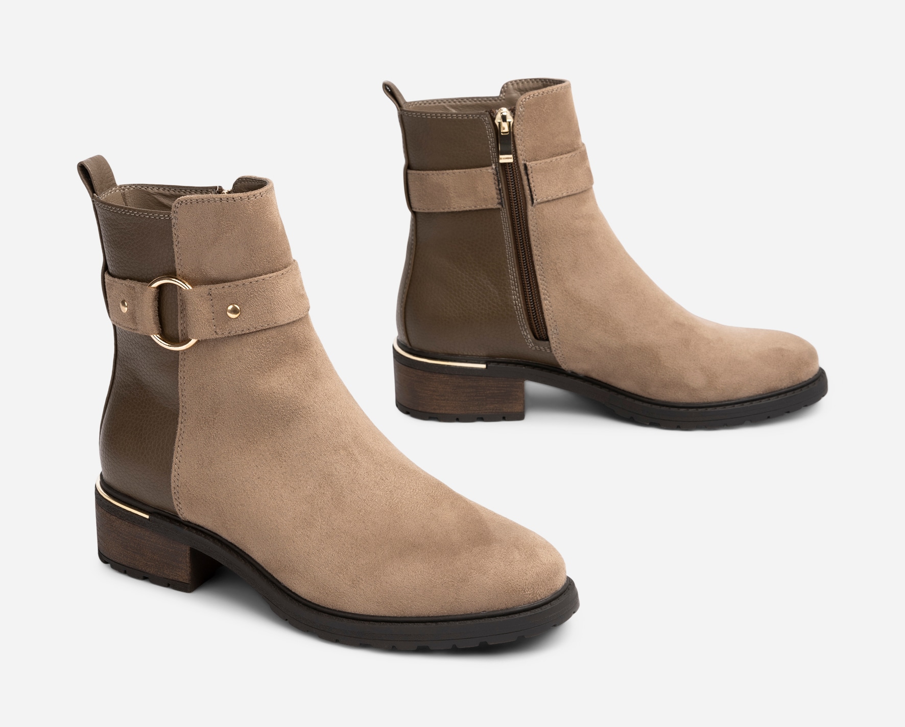 SO ALL, Boots med glidelås Beige