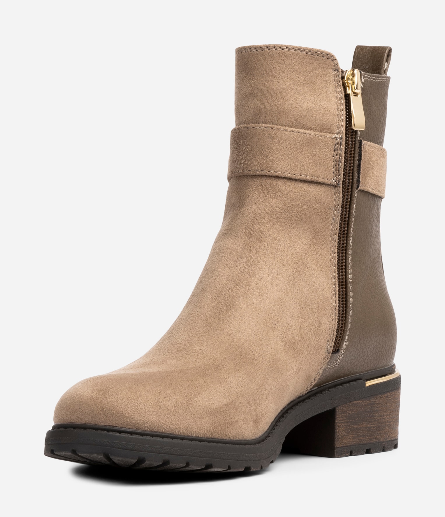 SO ALL, Boots med glidelås Beige