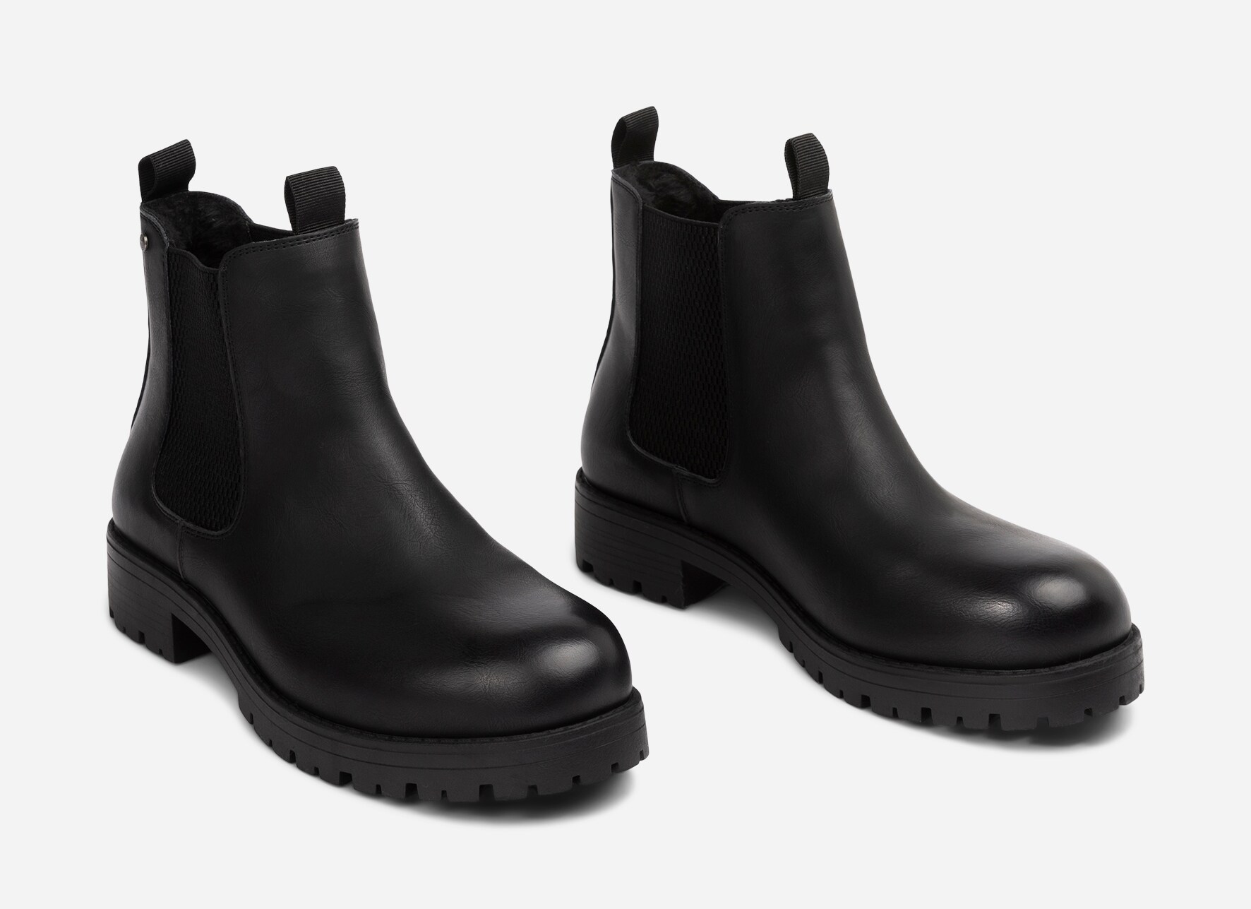 SO ALL, Varmforet chelseaboots Sort