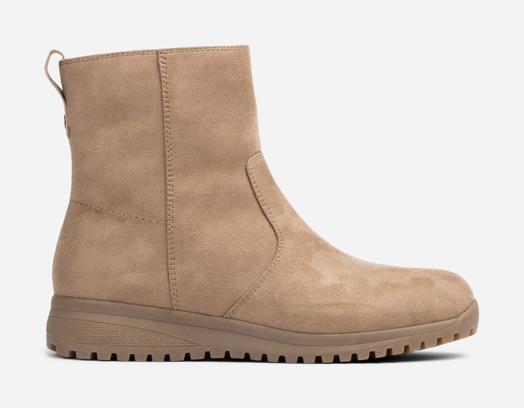 SO ALL, Varmforet boots med glidelås Beige