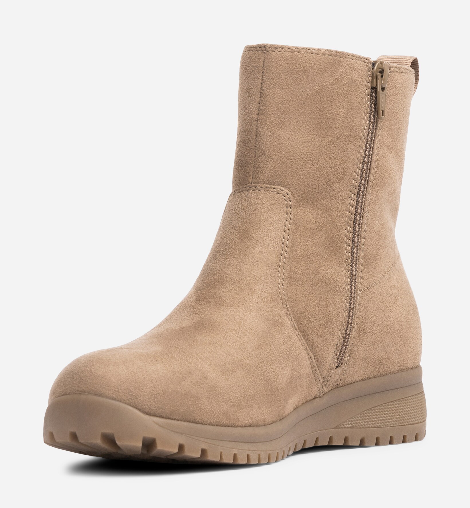 SO ALL, Varmforet boots med glidelås Beige