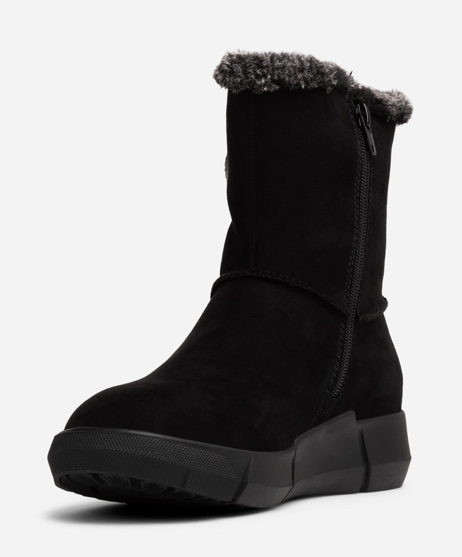 SO ALL, Varmforet boots med glidelås Sort
