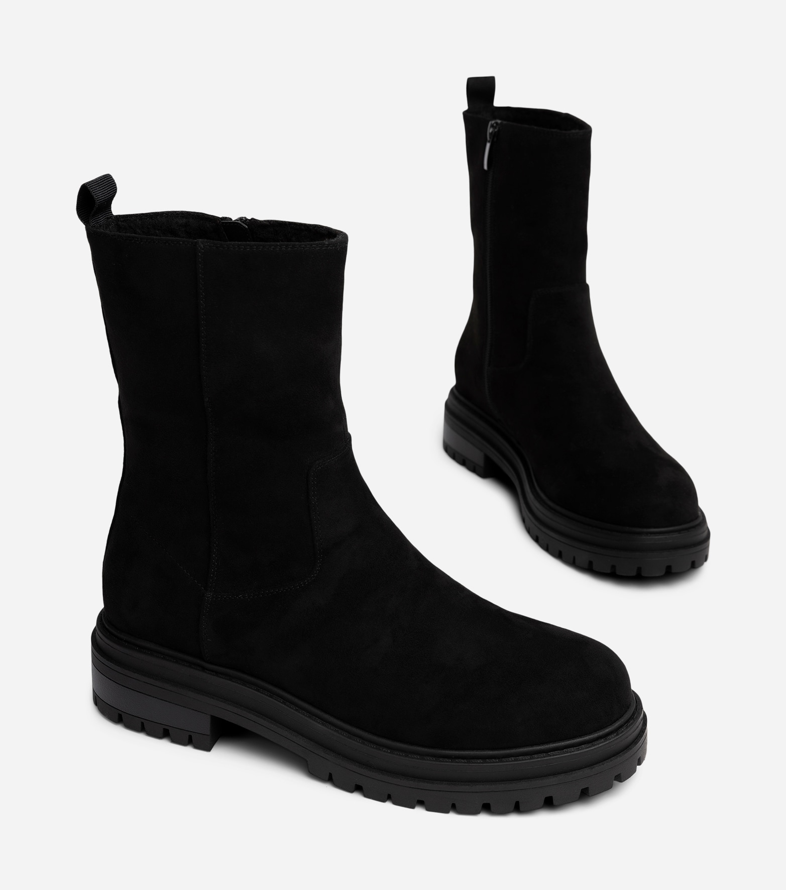 SO ALL, Varmforet boots med glidelås Sort