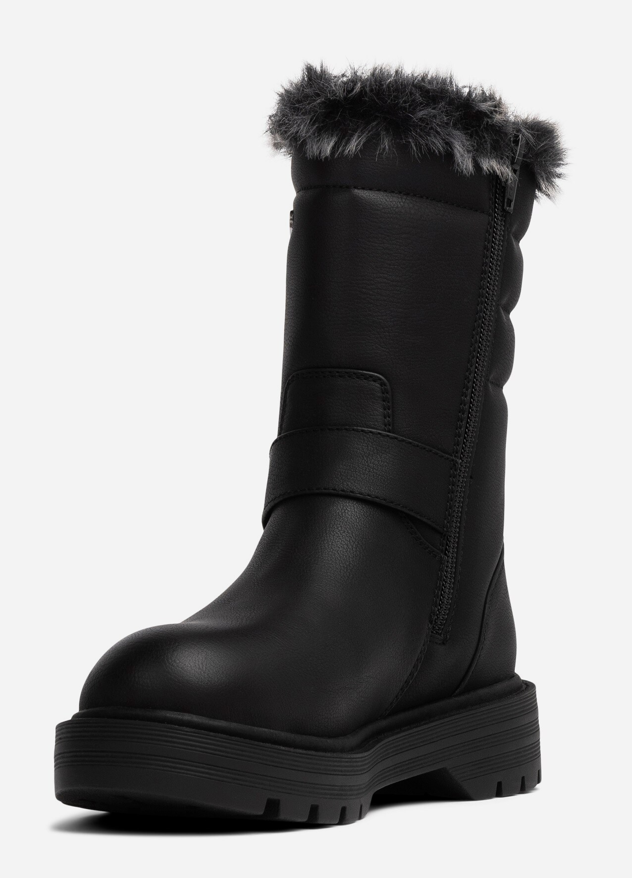 LINEAR, Varmforet bikerboots Sort