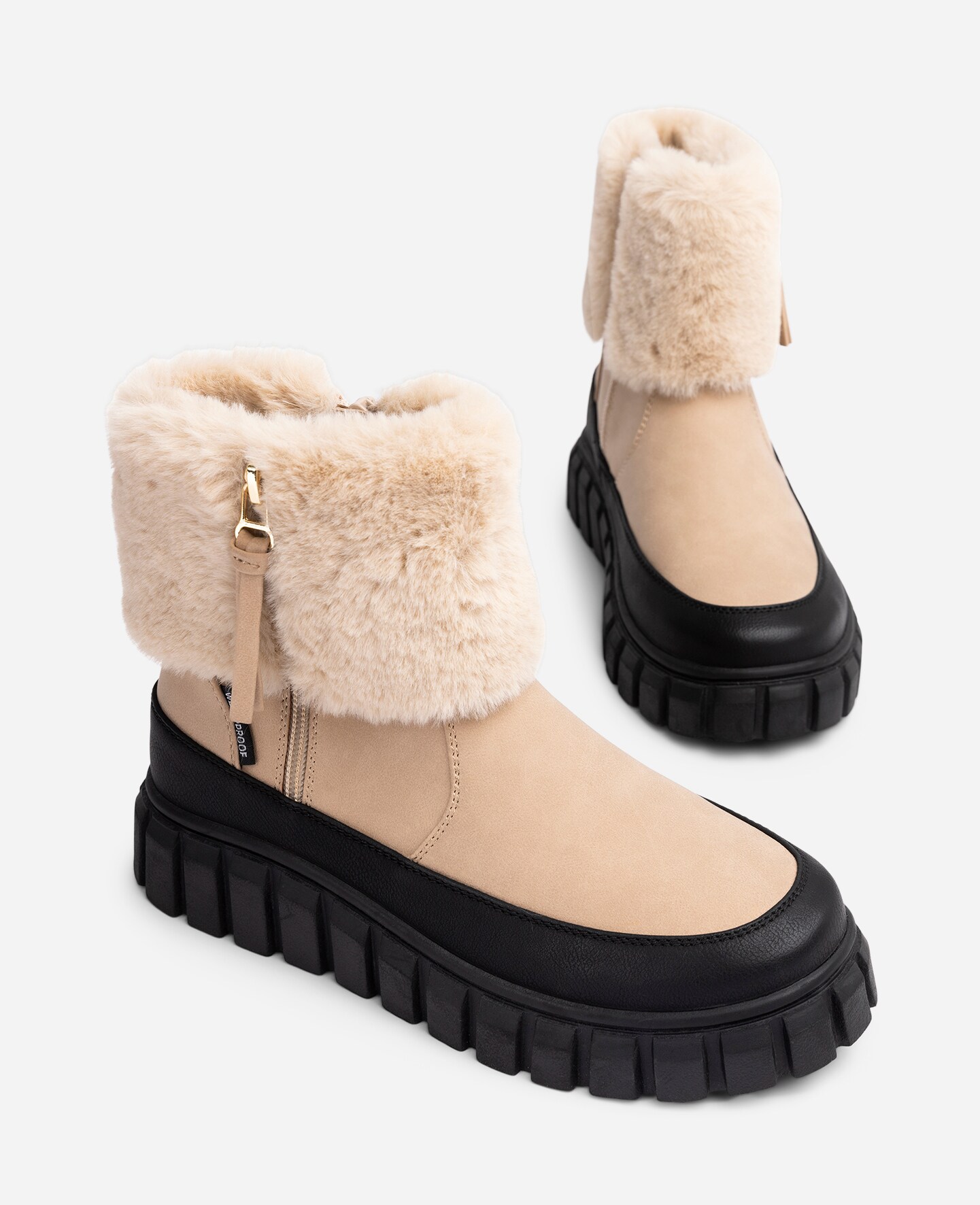 LINEAR, Varmforet boots, waterproof Beige