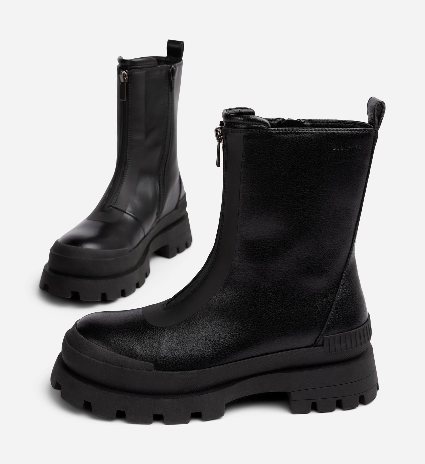 ATTITUDE, Boots med glidelås Sort