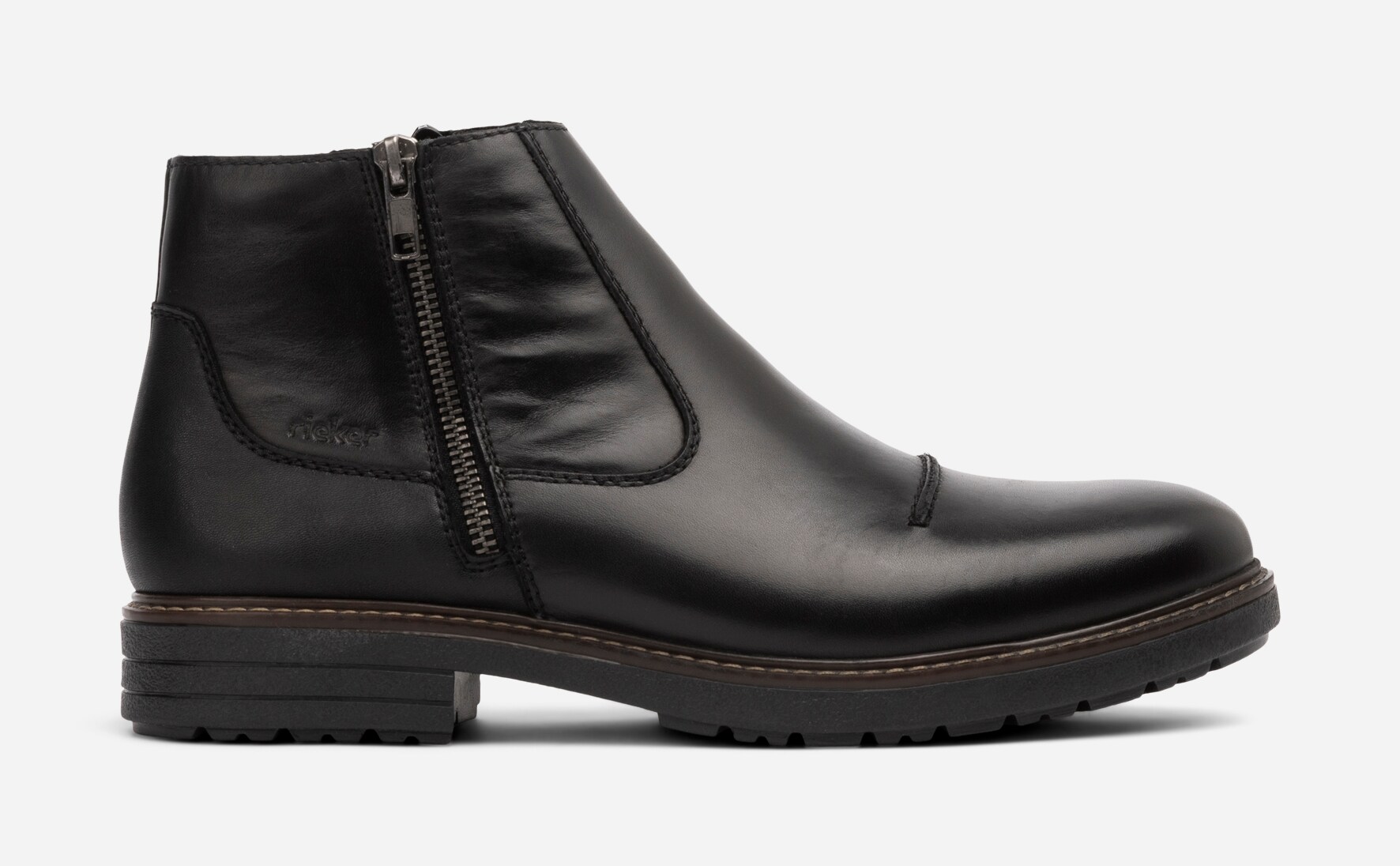 RIEKER, Varmforet boots med glidelås Sort