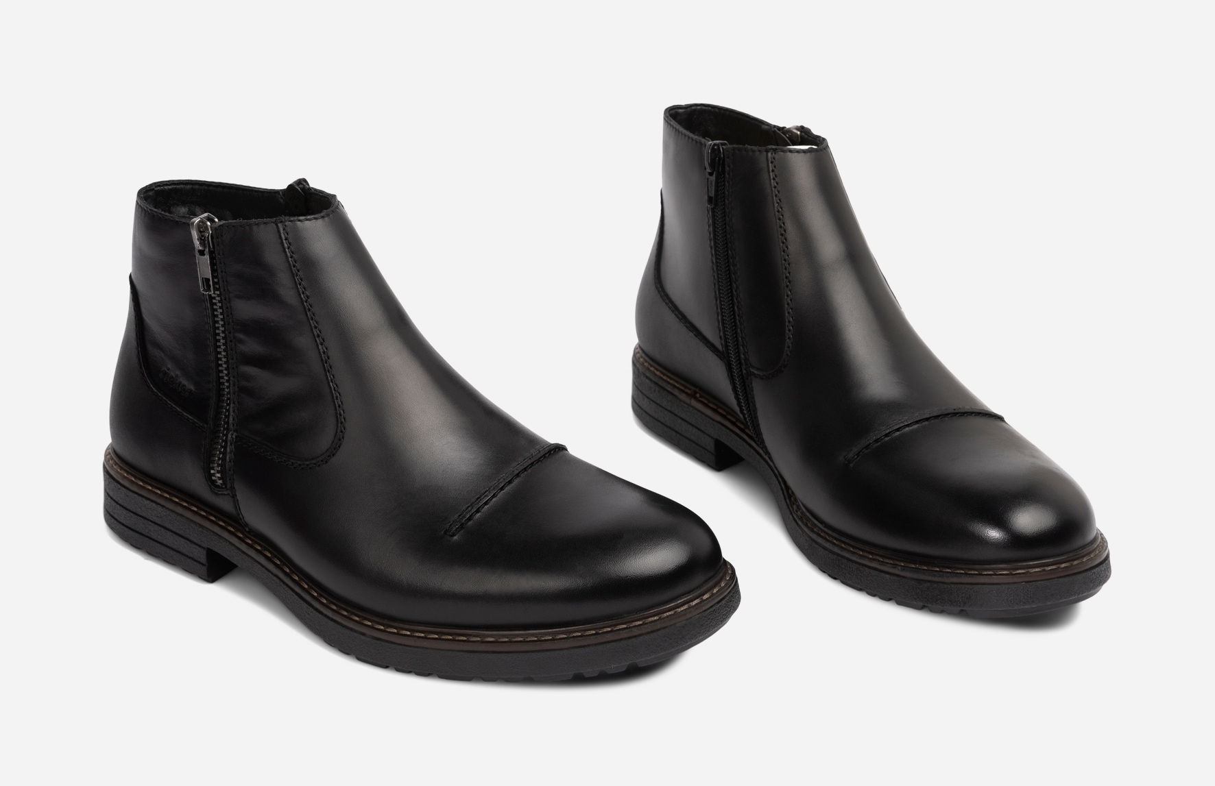 RIEKER, Varmforet boots med glidelås Sort