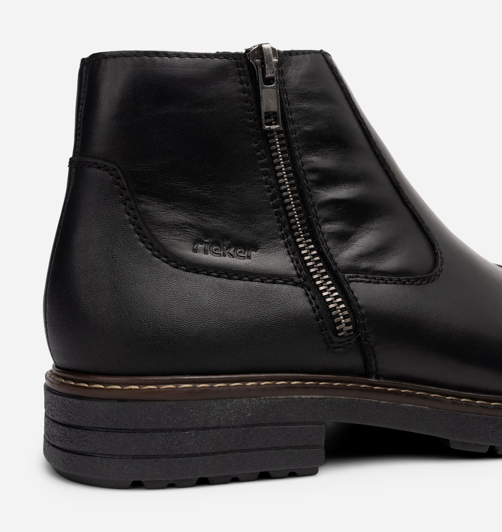 RIEKER, Varmforet boots med glidelås Sort