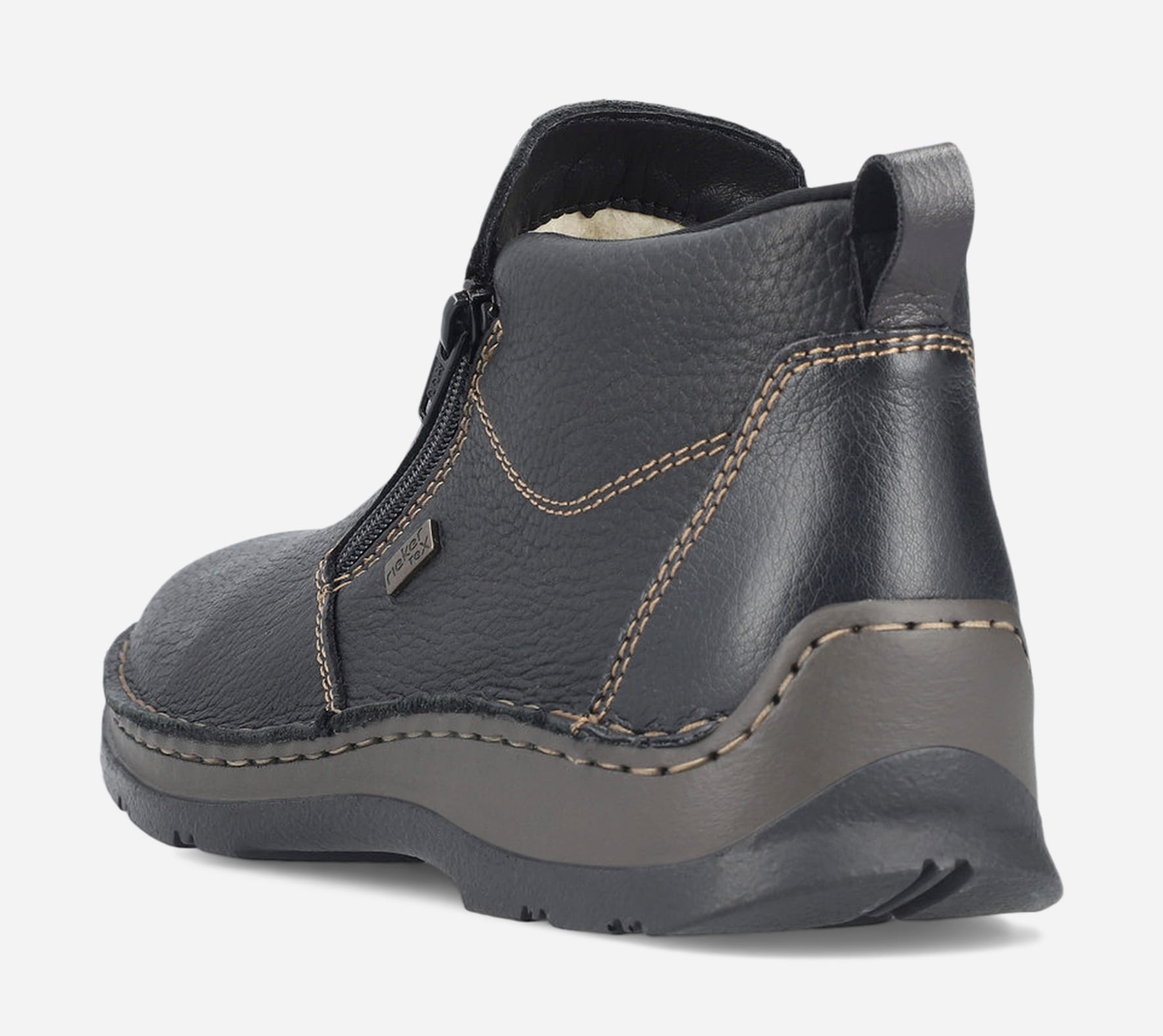 RIEKER, Varmforet boots med glidelås Sort