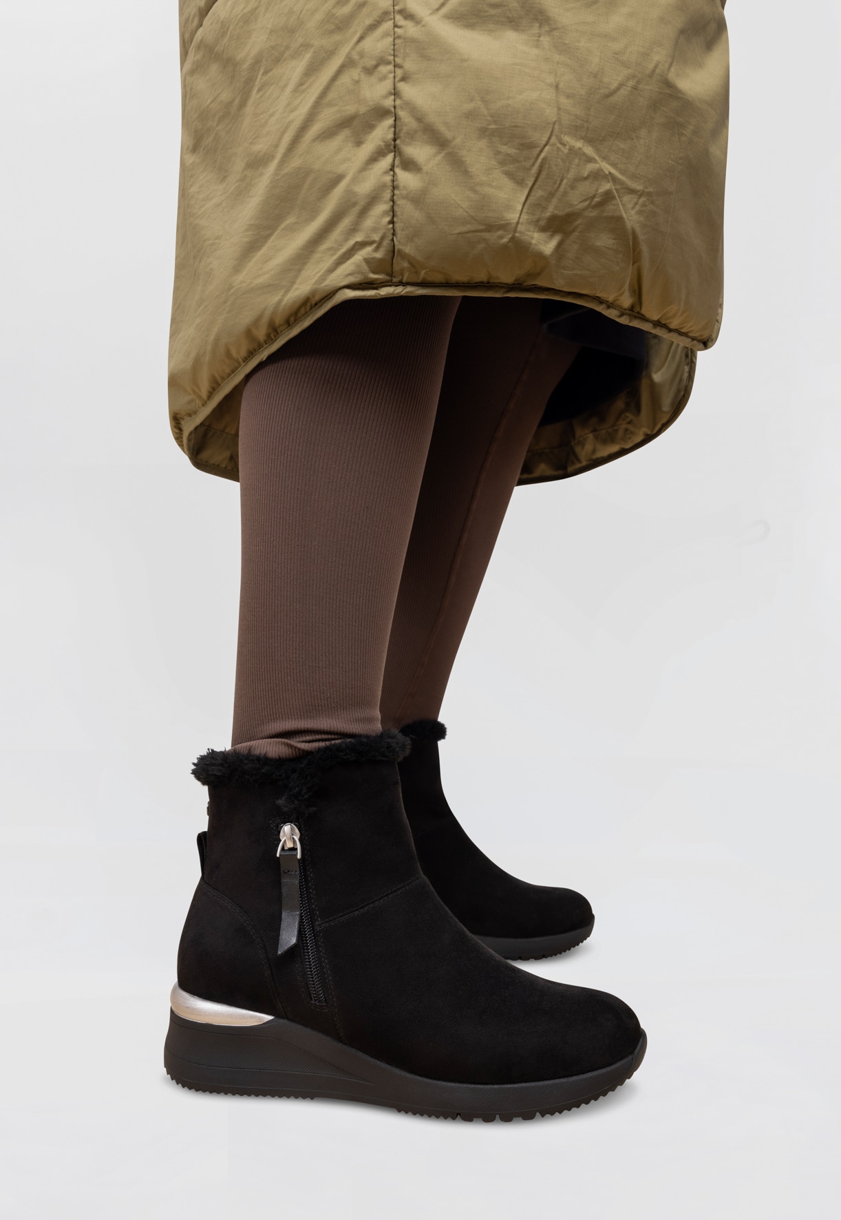 SO ALL, Varmforet boots med glidelås Sort