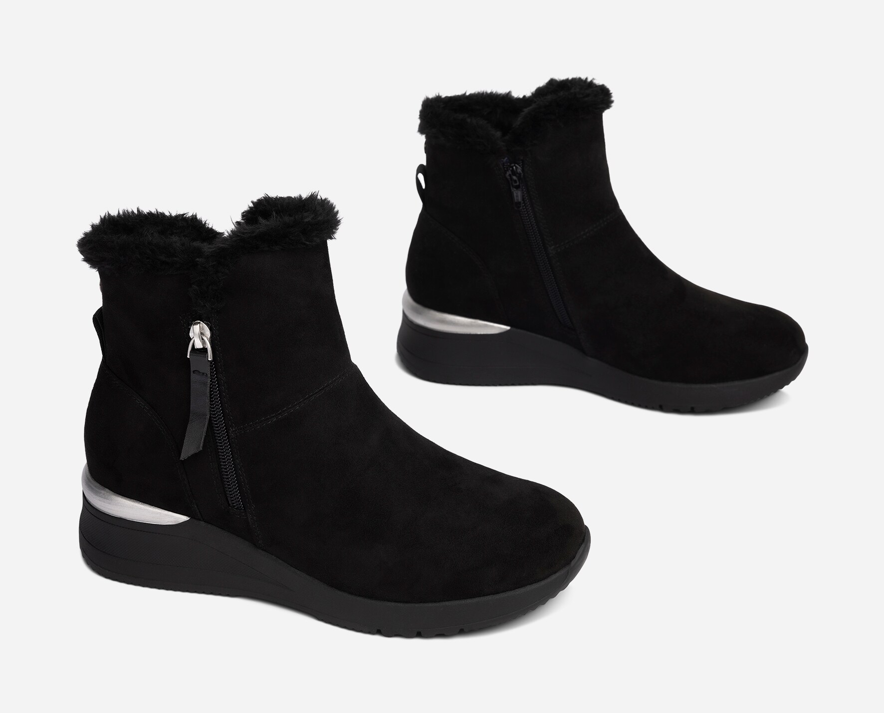 SO ALL, Varmforet boots med glidelås Sort