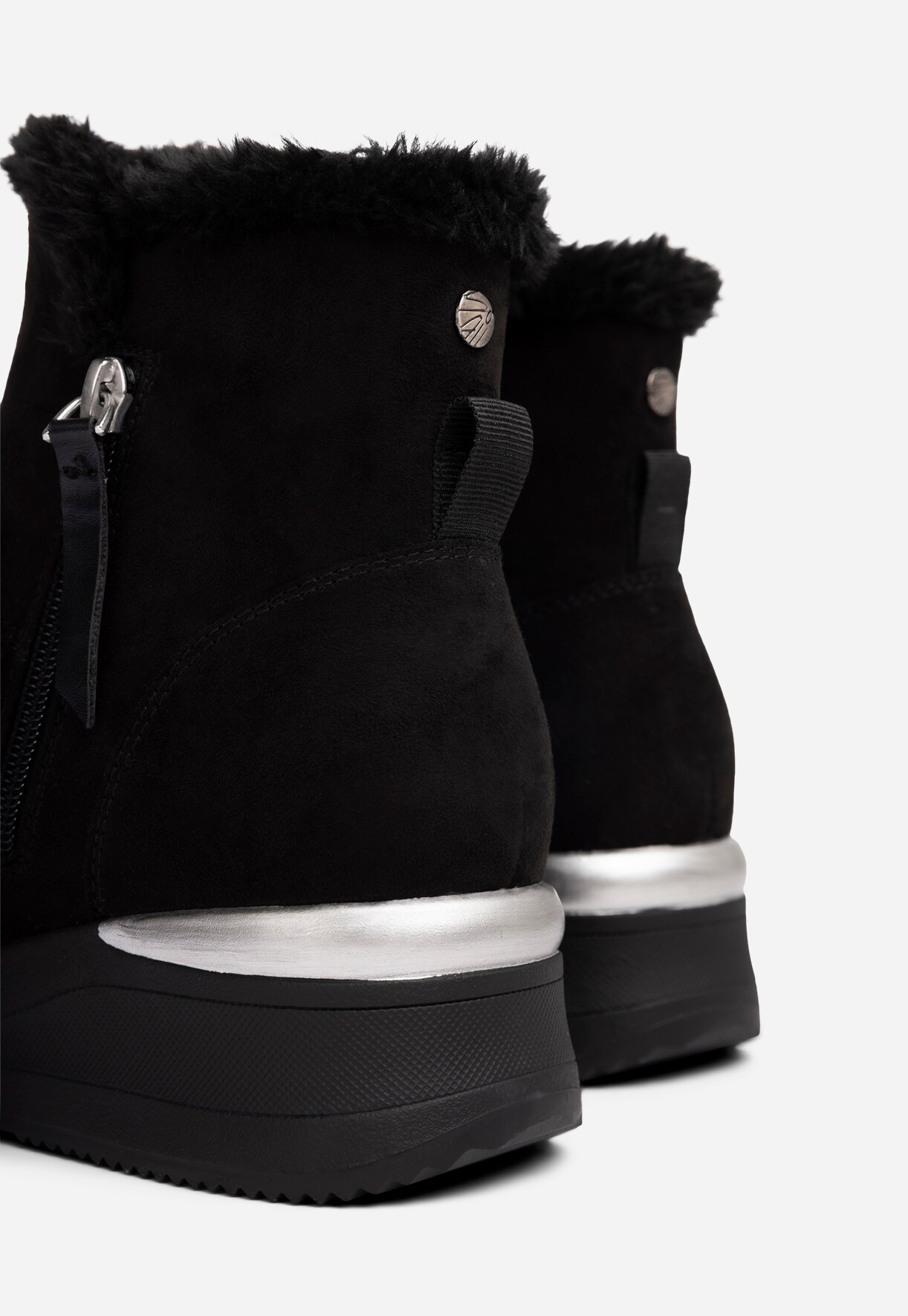 SO ALL, Varmforet boots med glidelås Sort