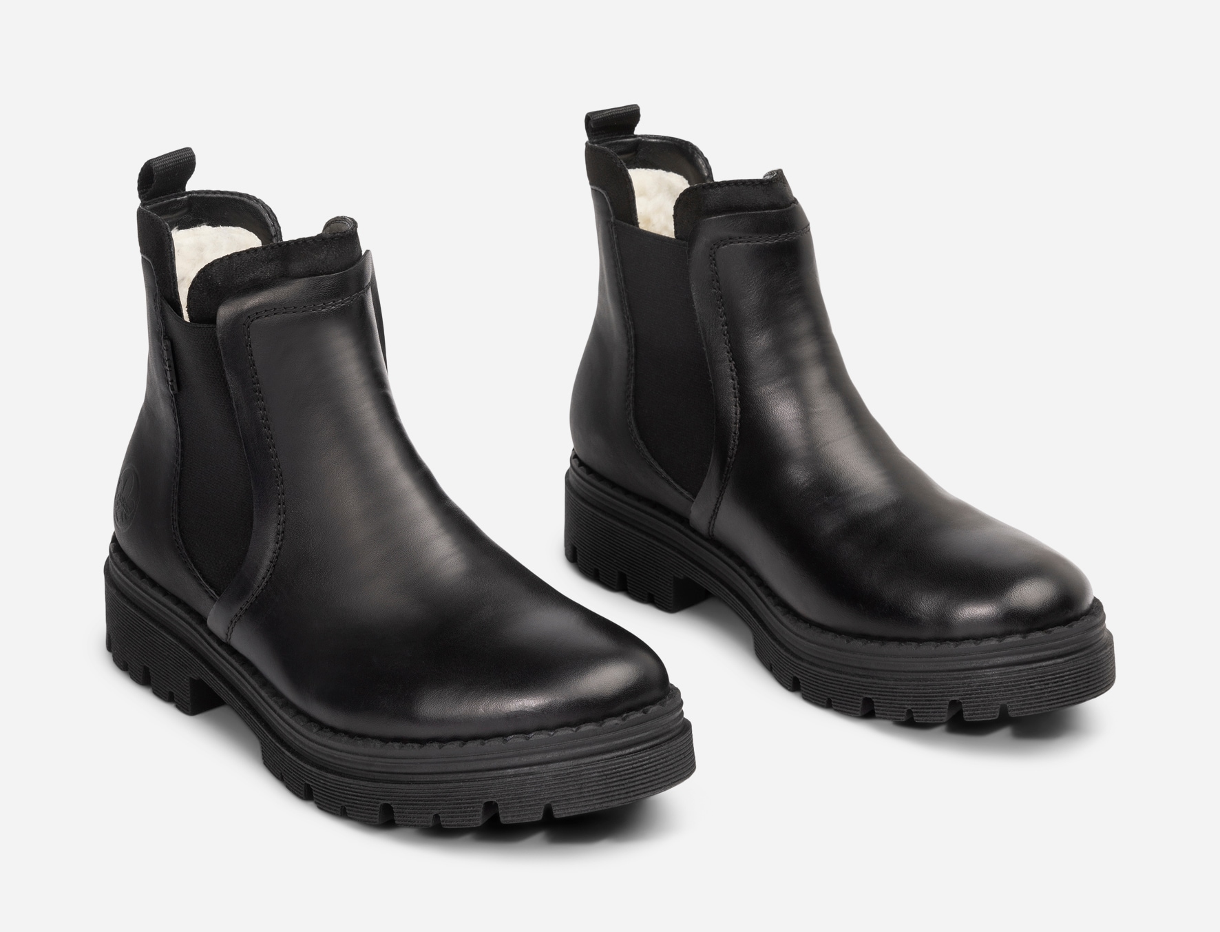 RIEKER, Varmforet chelseaboots Sort