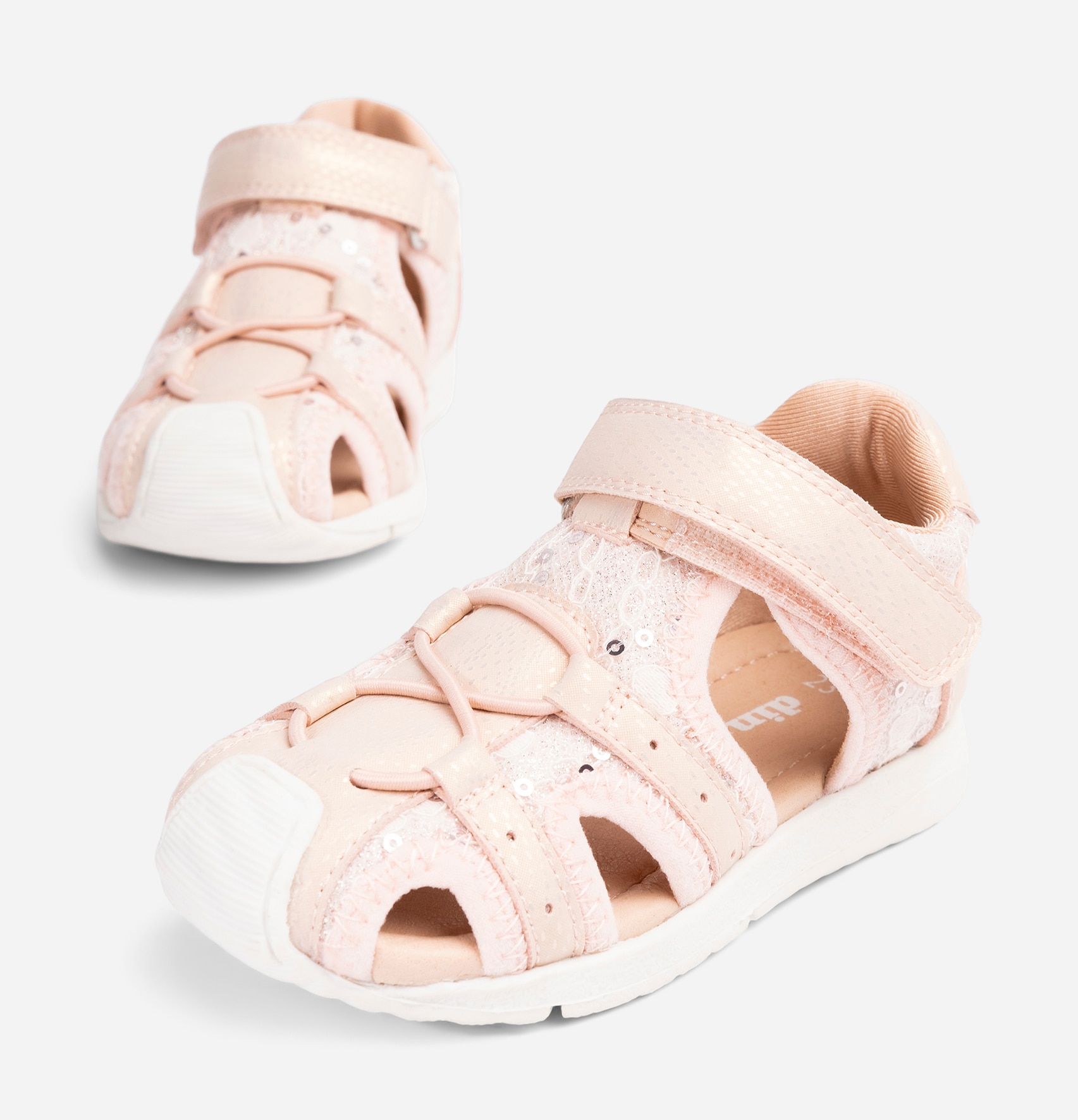 DINSKO, Lær-å-gå-sandal Rosa