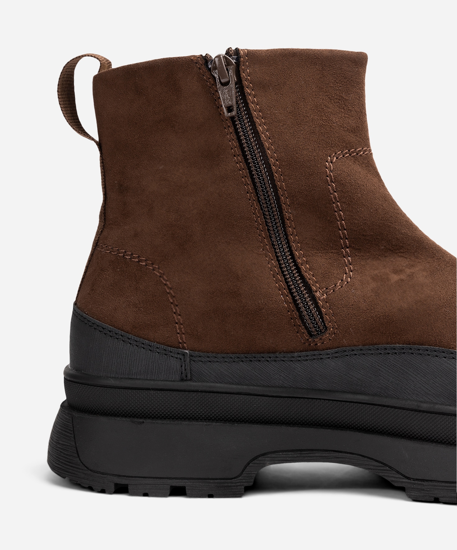 LINEAR, Varmforet boots med glidelås Brun