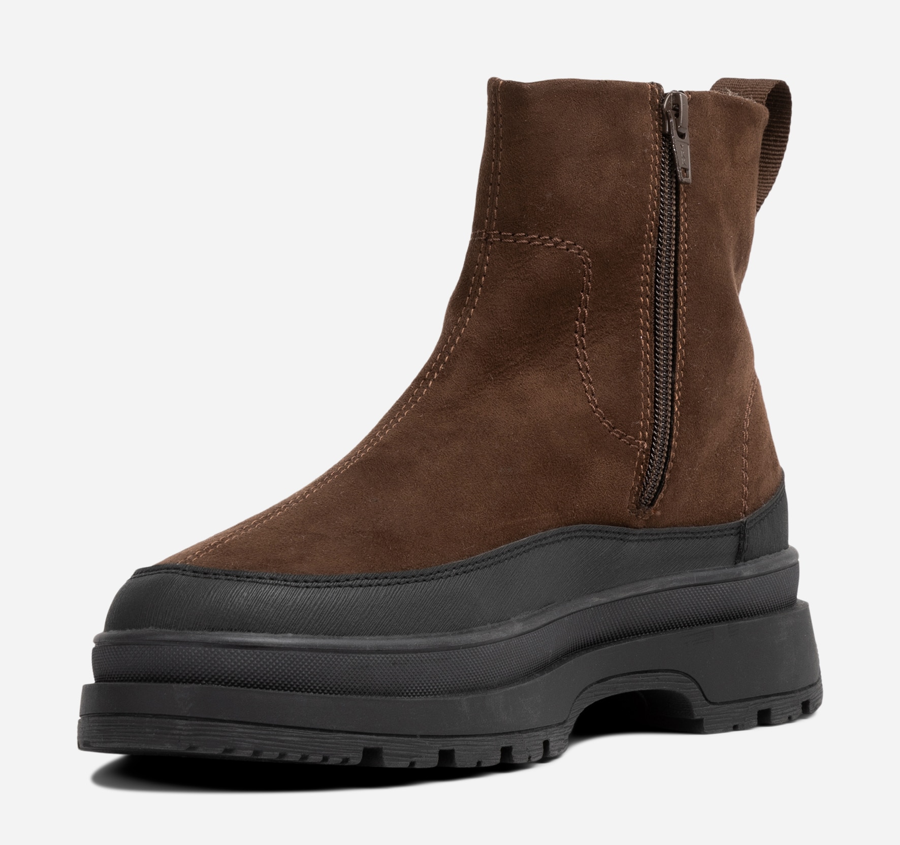 LINEAR, Varmforet boots med glidelås Brun