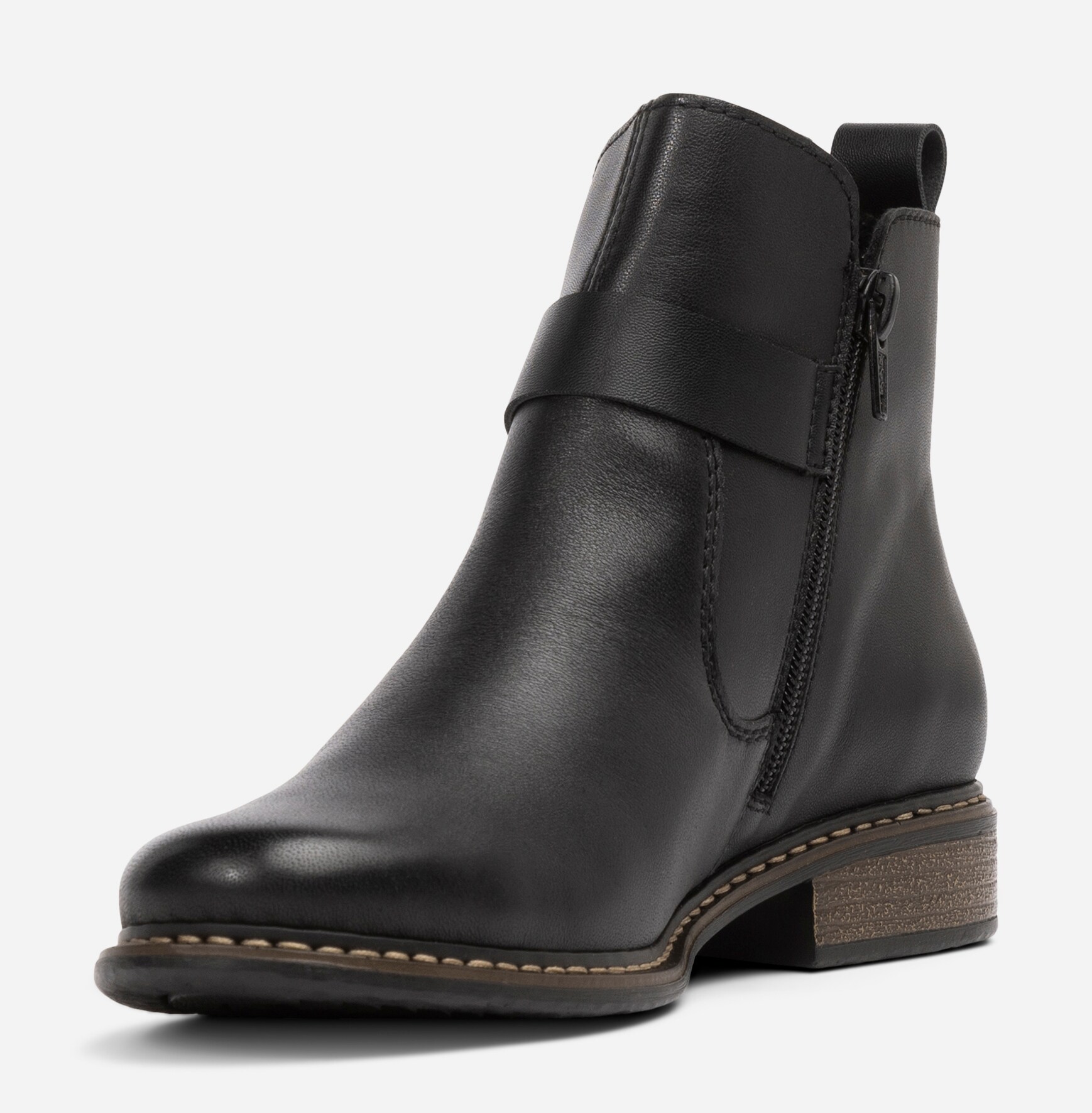 RIEKER, Boots med spenne Sort