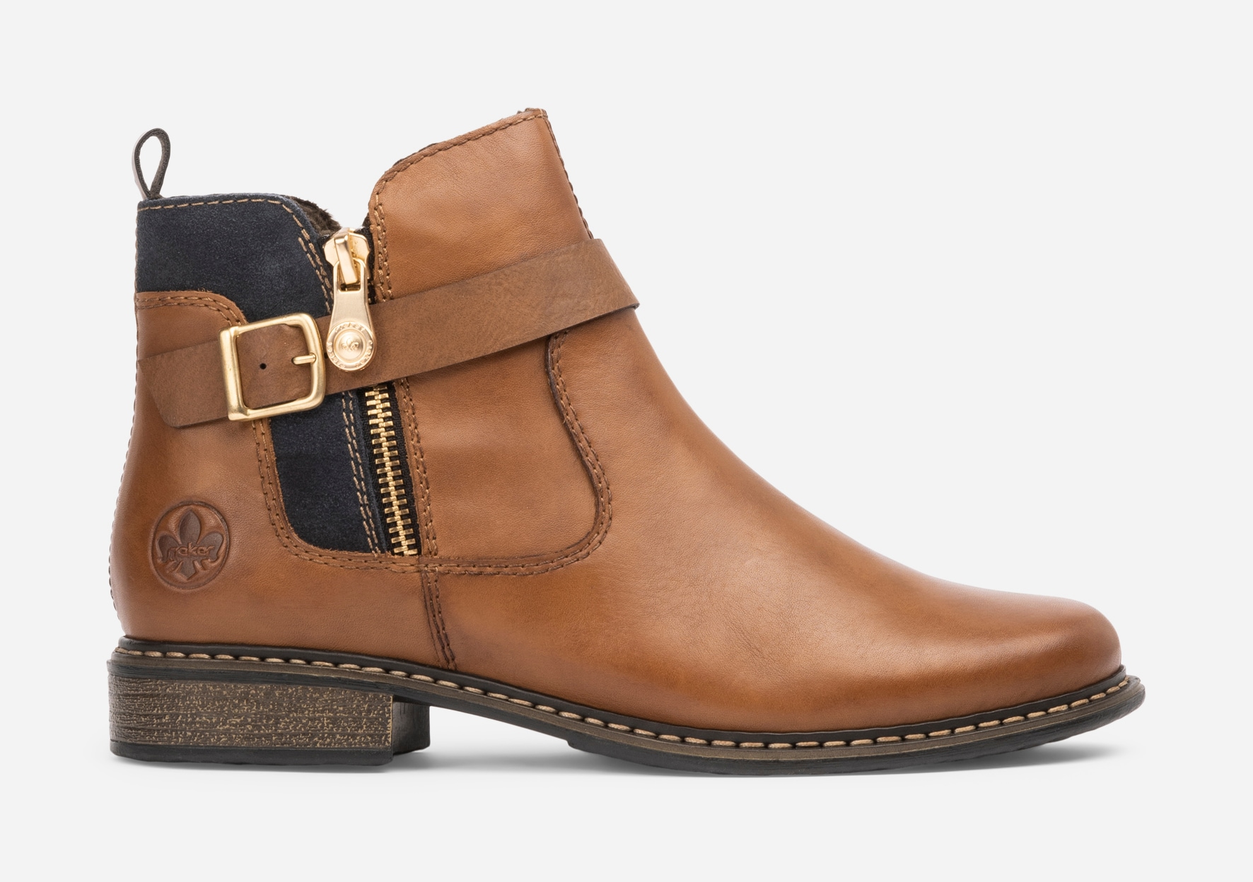 RIEKER, Boots med spenne Brun