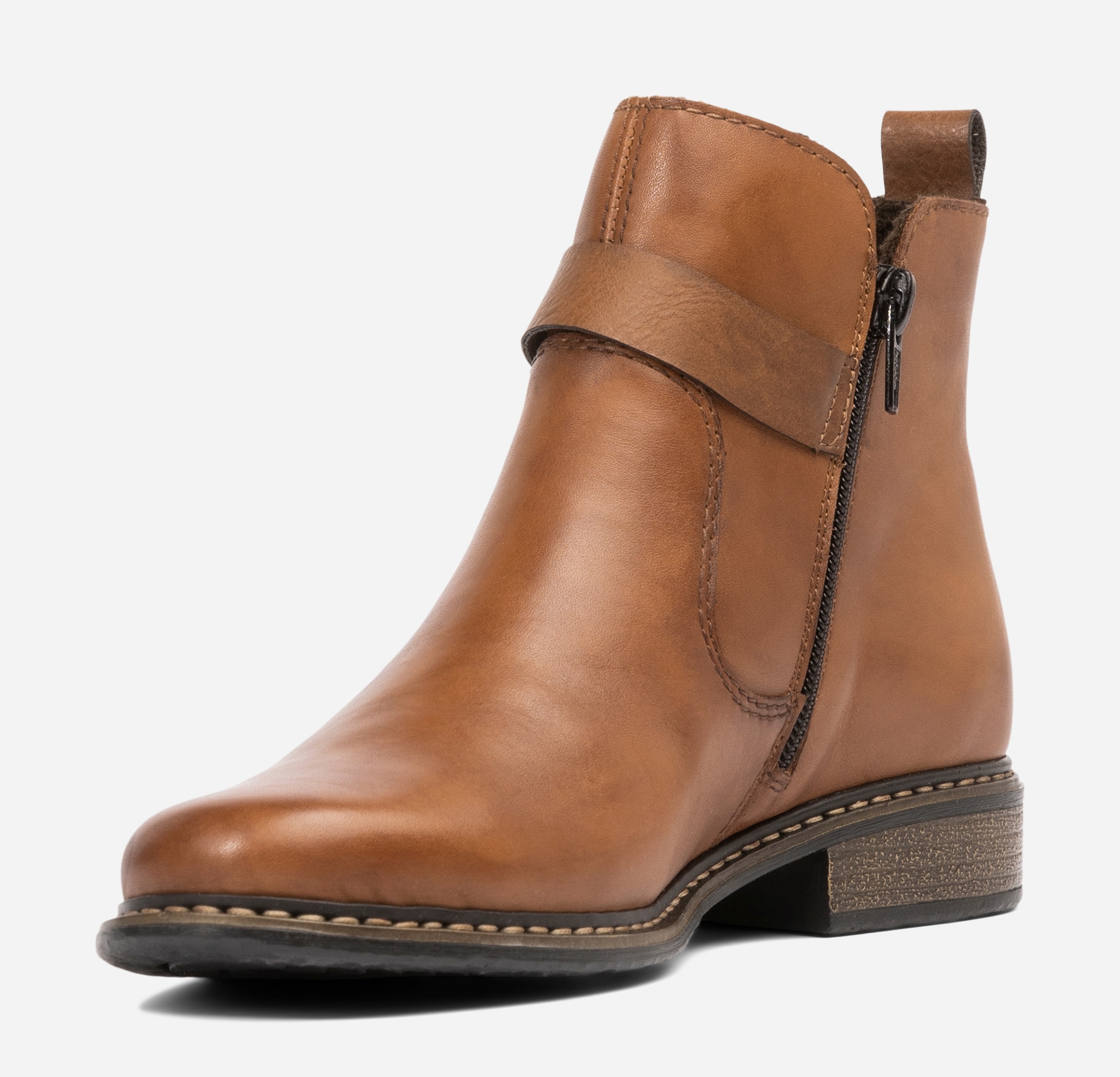 RIEKER, Boots med spenne Brun