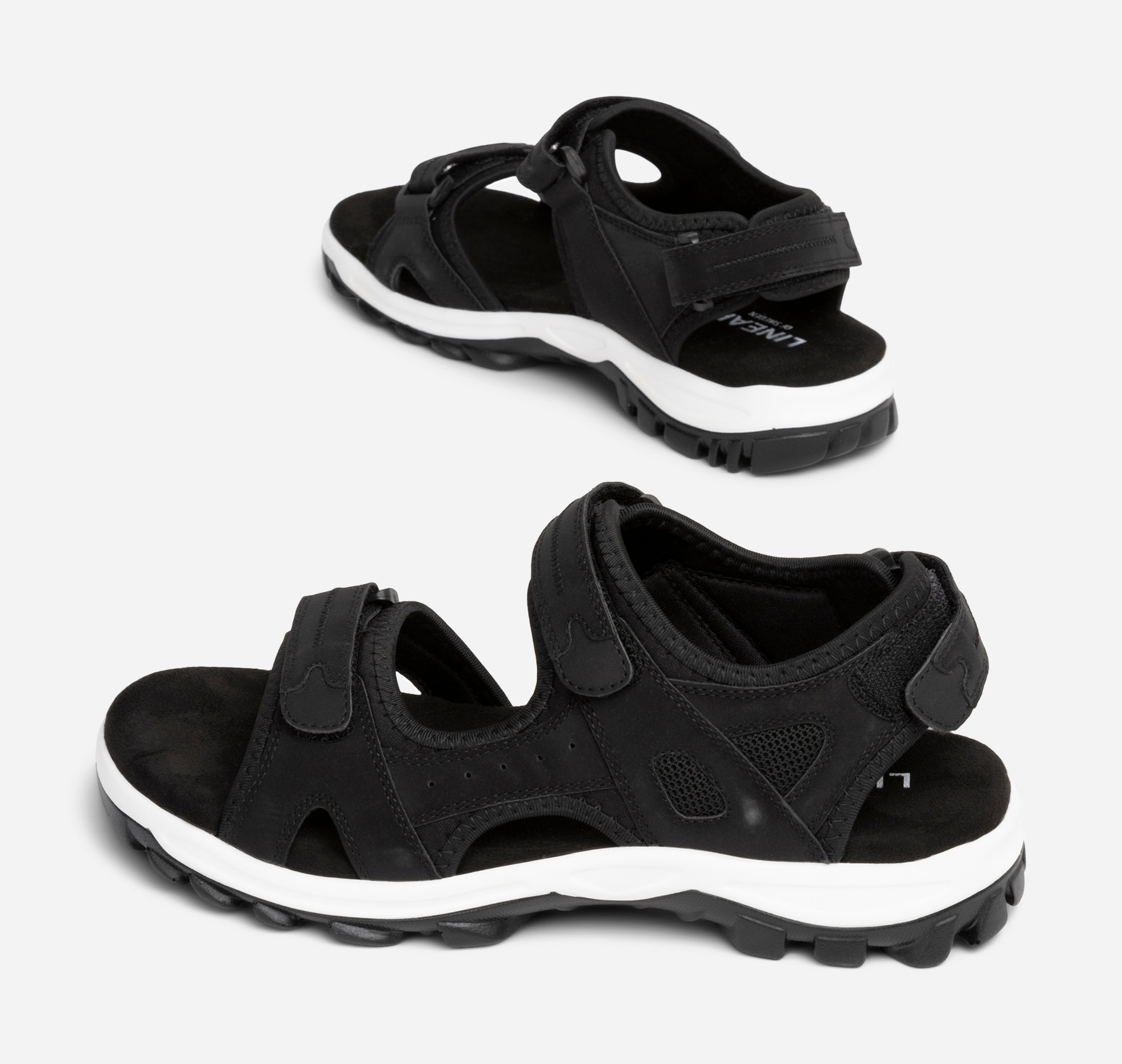 LINEAR, Sandal med reimer Sort