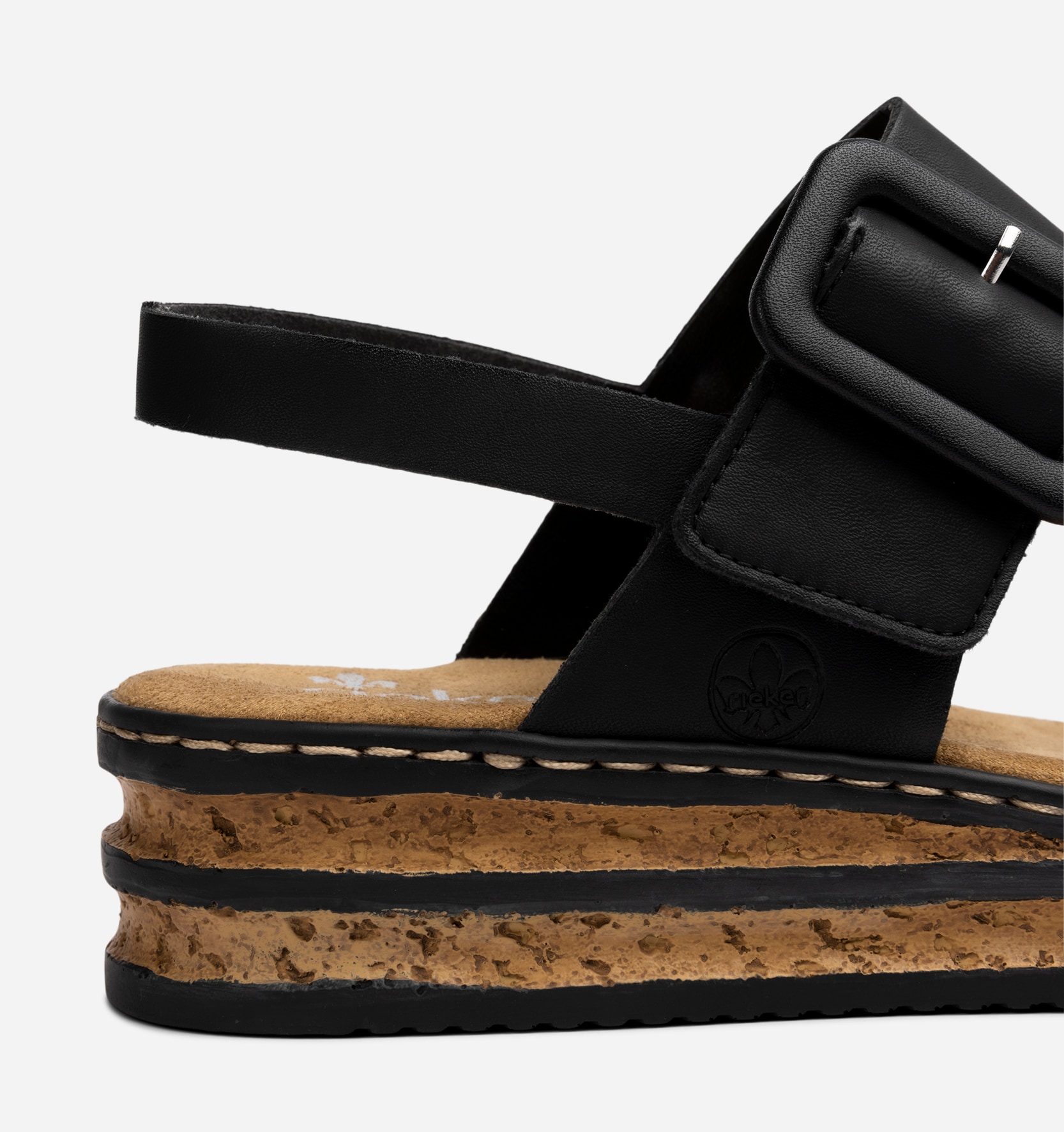 RIEKER, Sandal med reimer Sort
