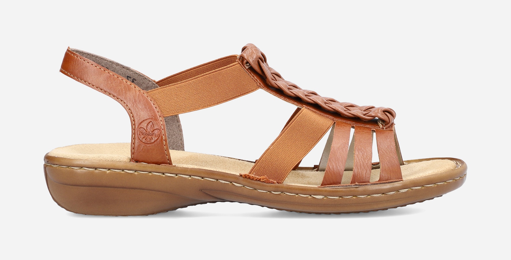 RIEKER, Sandal med reimer Brun