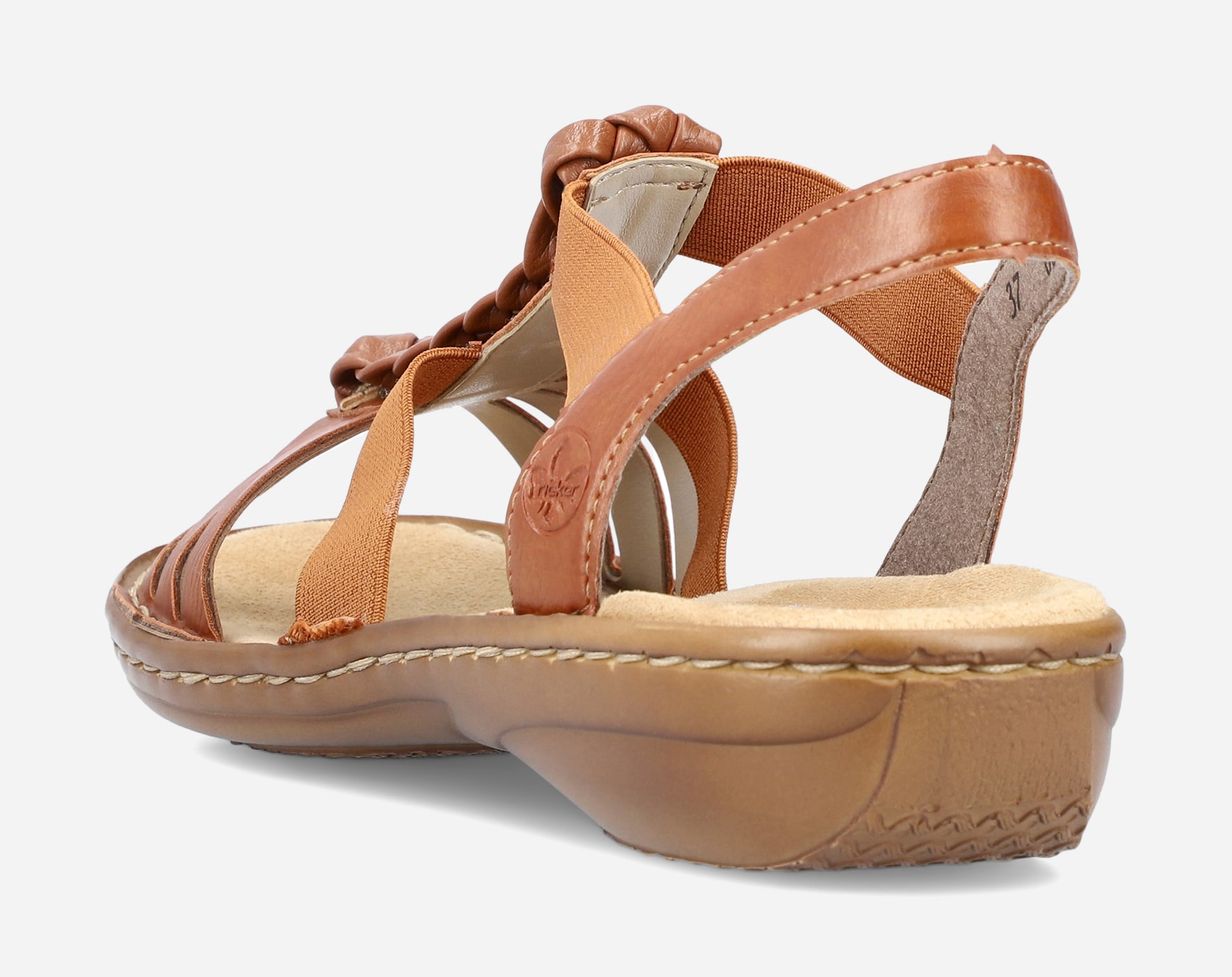 RIEKER, Sandal med reimer Brun