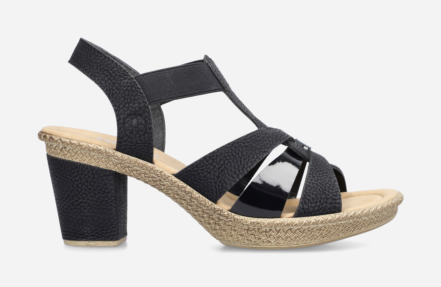 RIEKER, Sandalett med reimer Sort