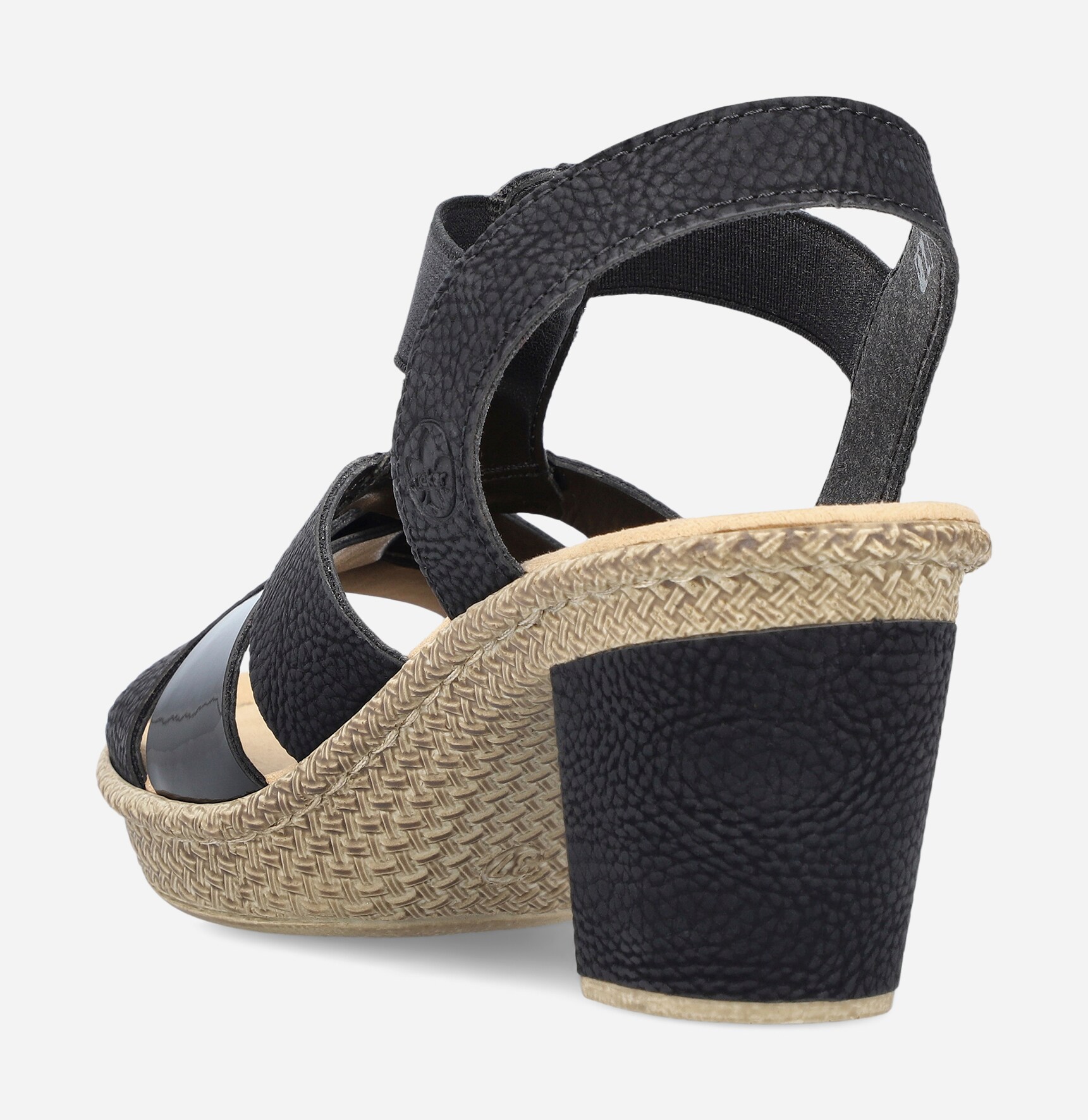 RIEKER, Sandalett med reimer Sort