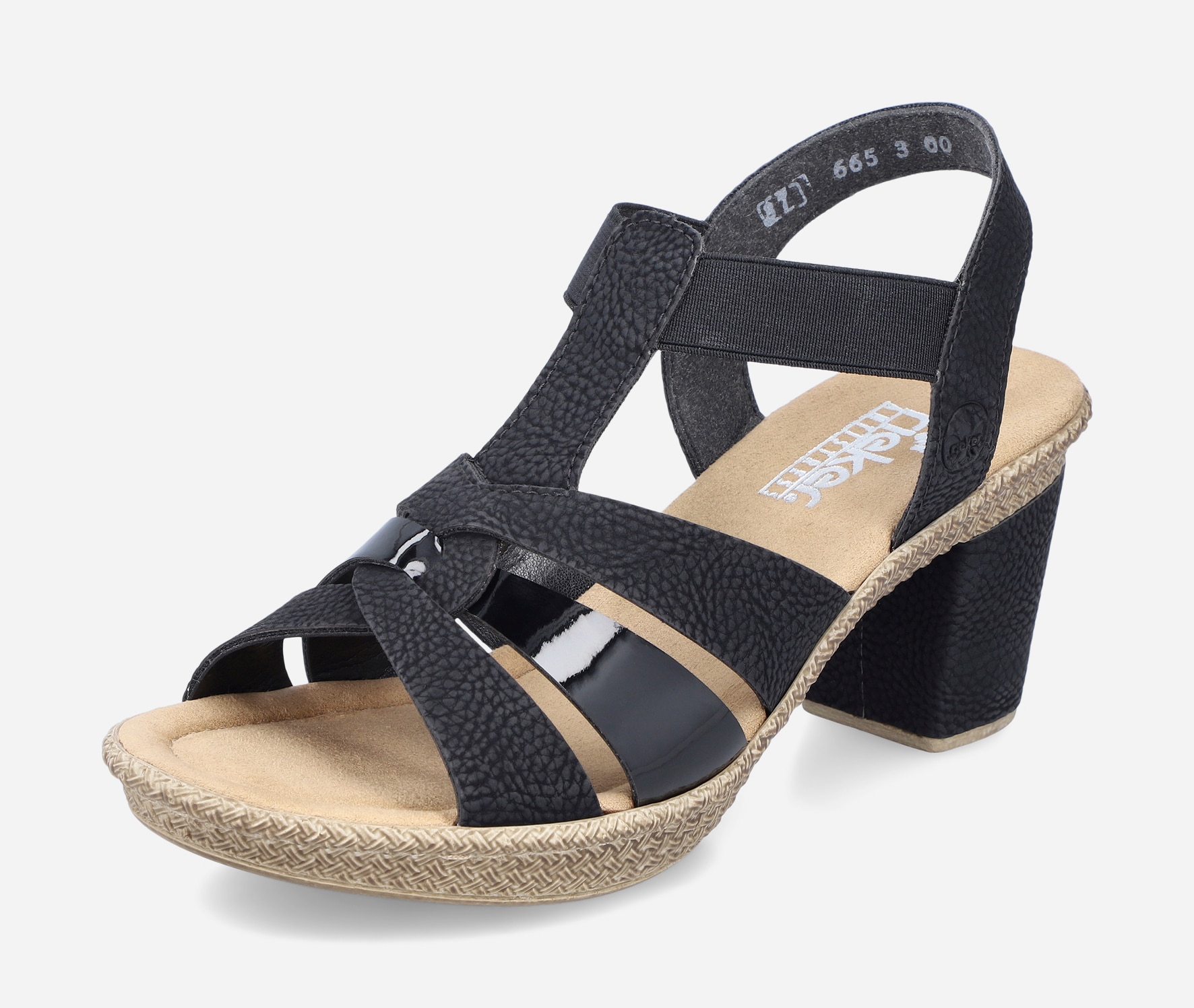 RIEKER, Sandalett med reimer Sort