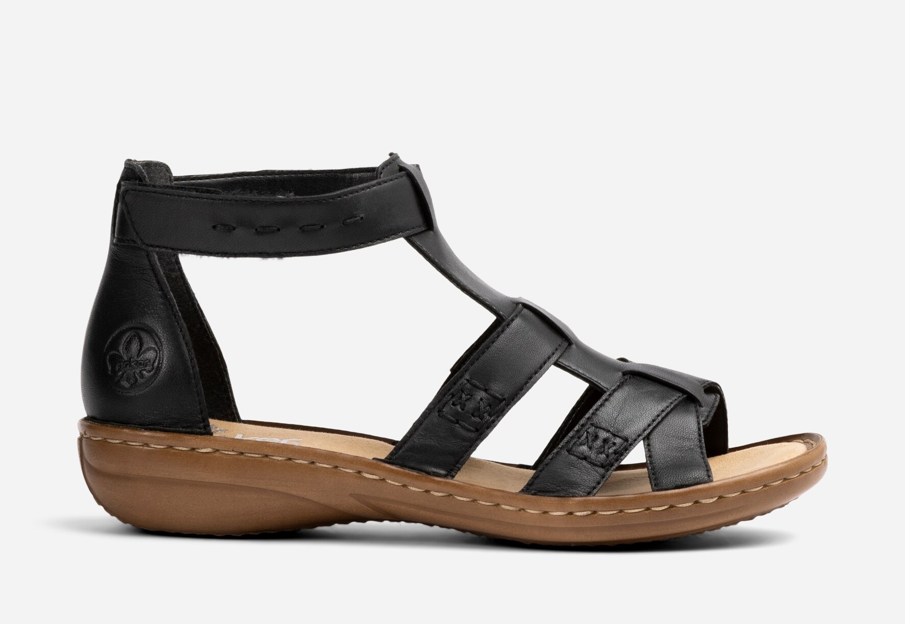 RIEKER, Sandal med reimer Sort