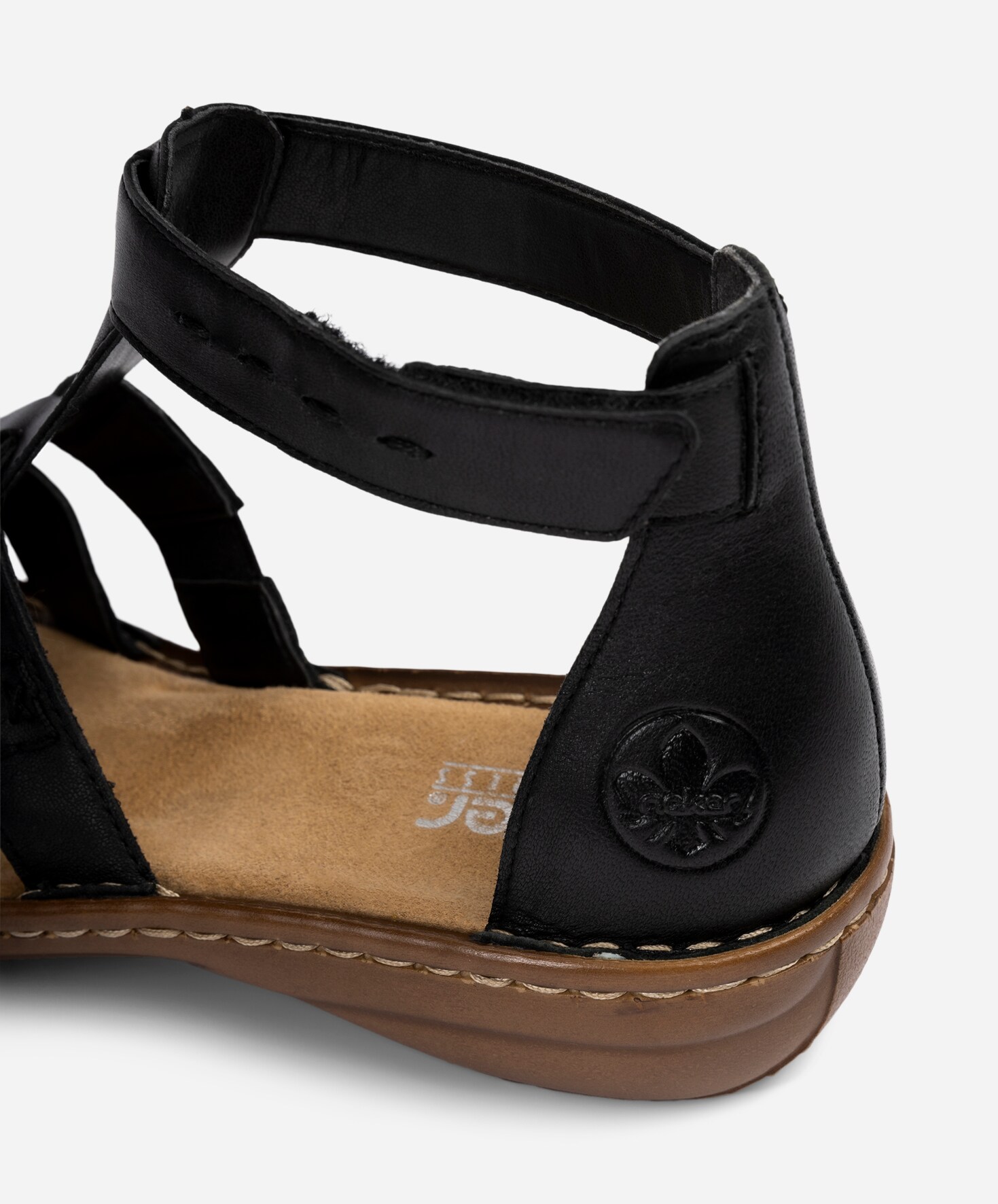 RIEKER, Sandal med reimer Sort