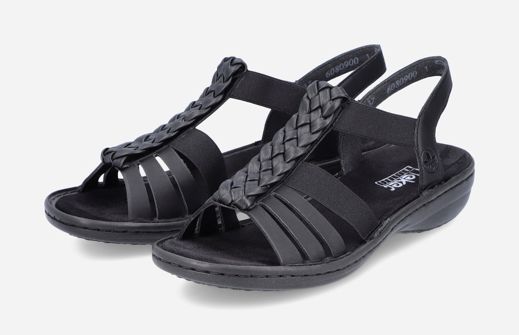 RIEKER, Sandal med reimer Sort