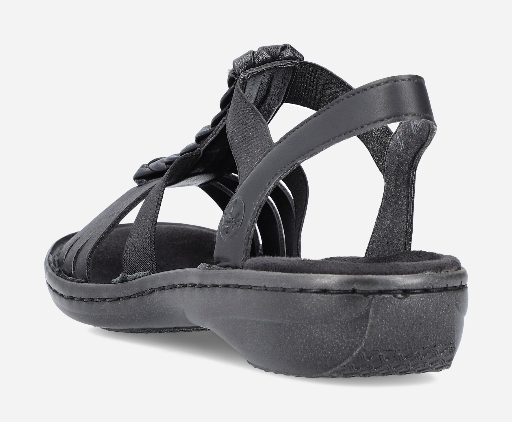RIEKER, Sandal med reimer Sort