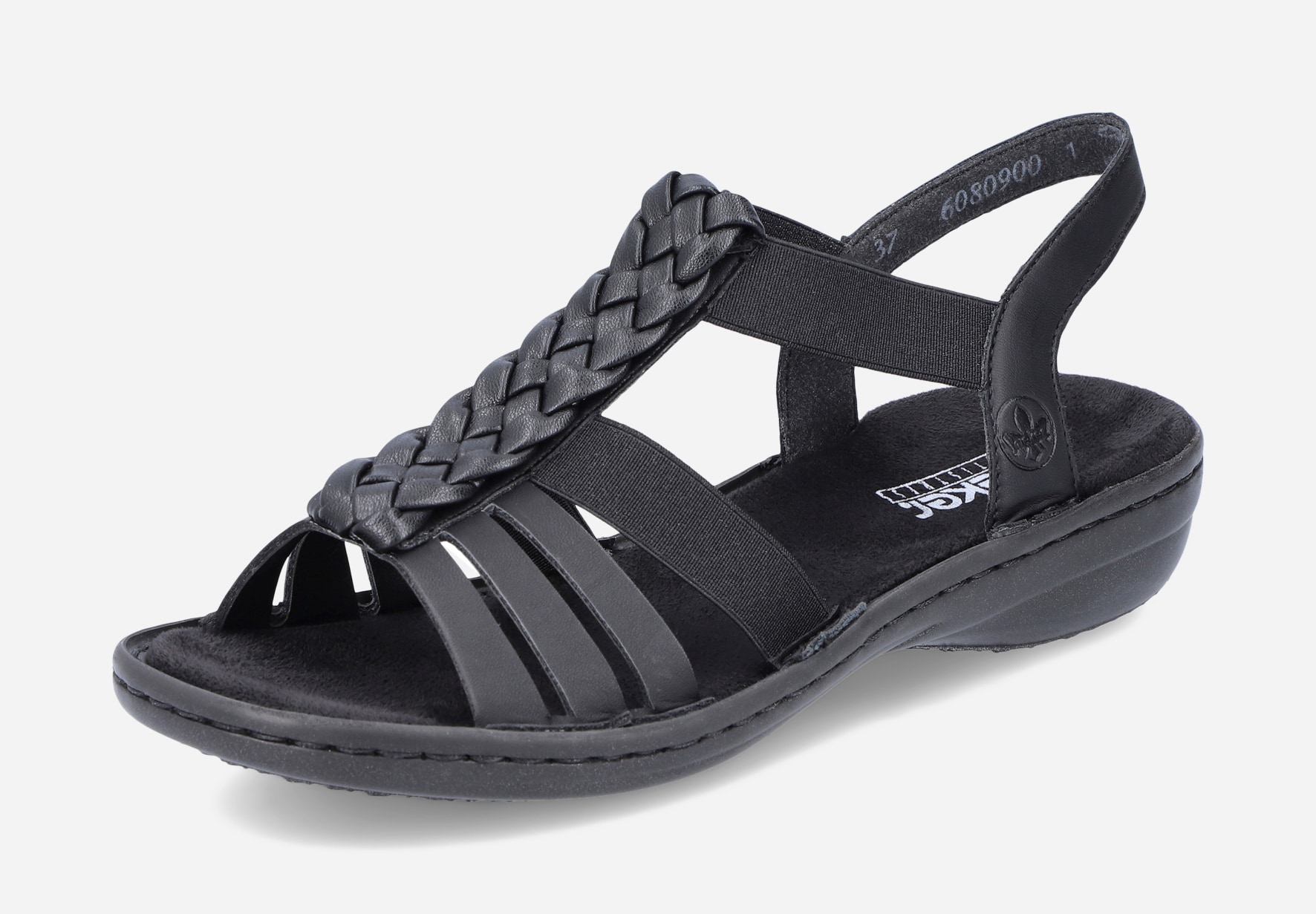 RIEKER, Sandal med reimer Sort