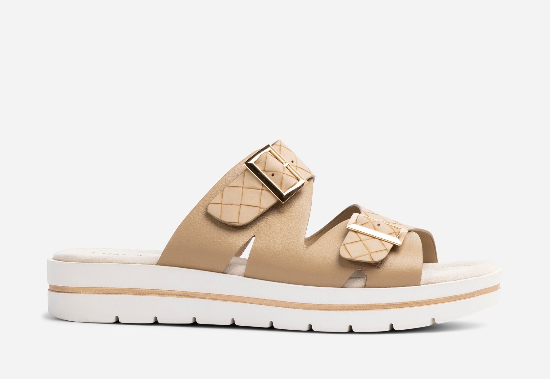LINEAR, Sandal med spenne Beige