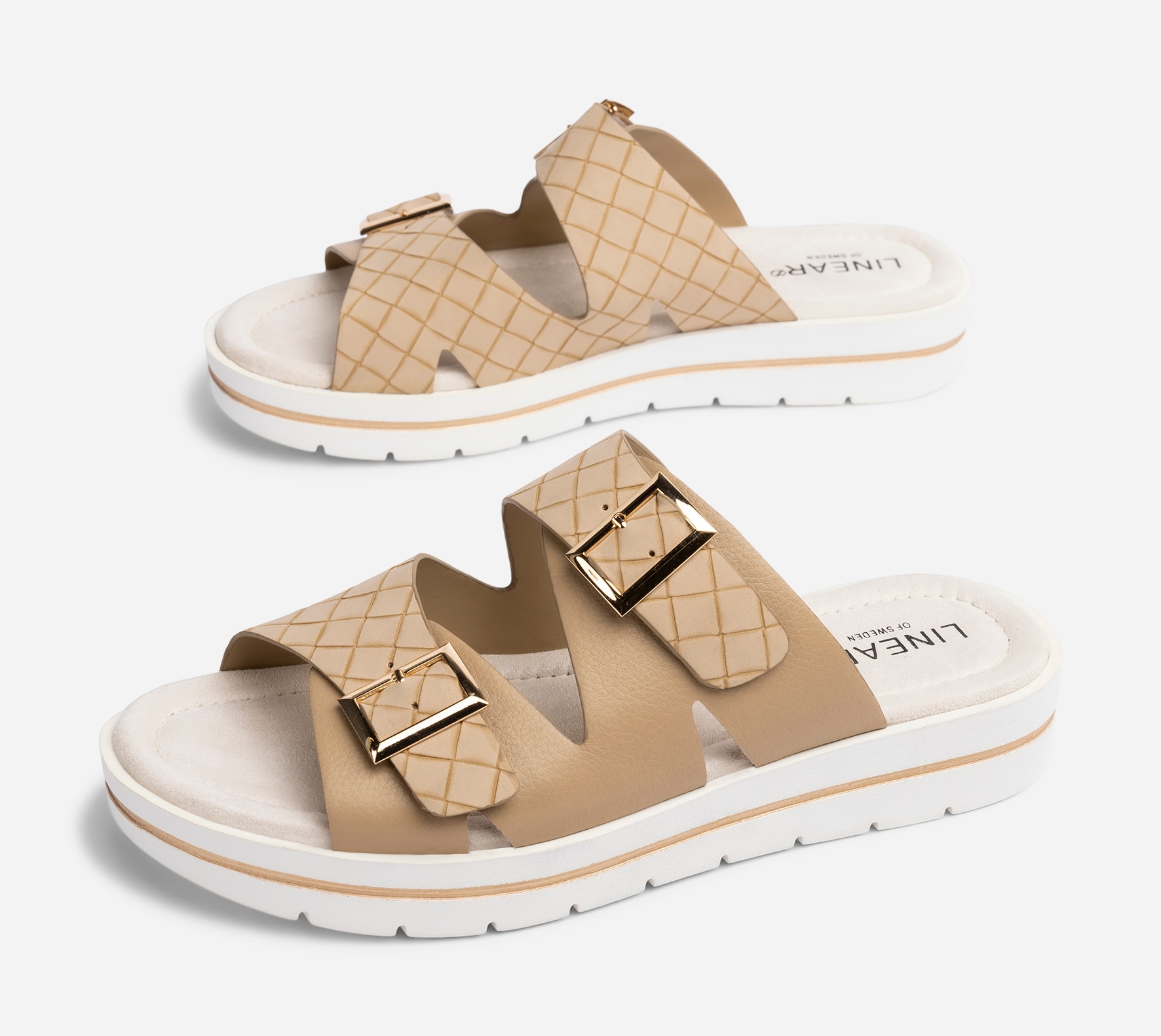 LINEAR, Sandal med spenne Beige