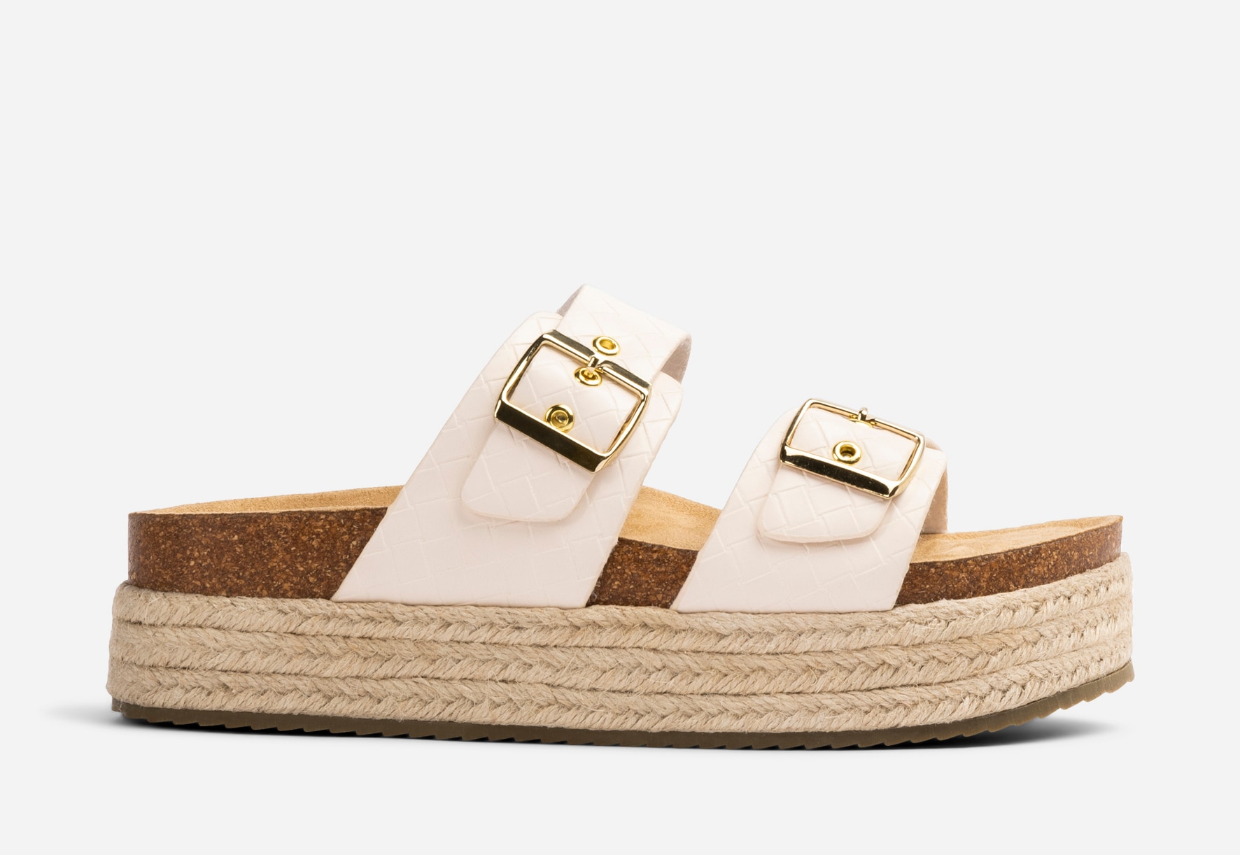 LINEAR, Sandal med platåsåle Hvit