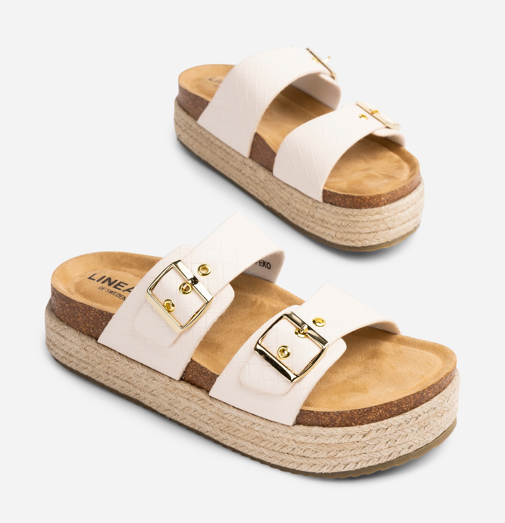 LINEAR, Sandal med platåsåle Hvit