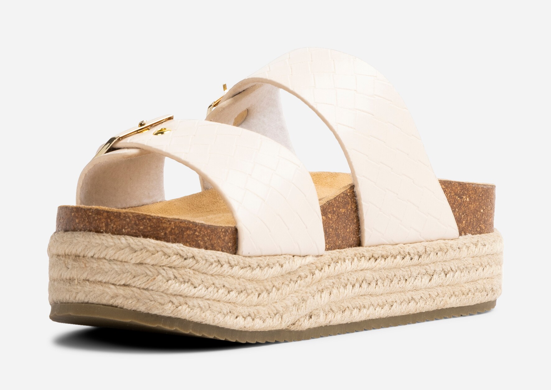 LINEAR, Sandal med platåsåle Hvit