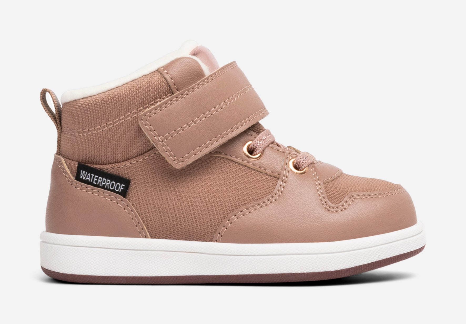 LINEAR, Fleeceforet høy sneakers waterproof Rosa