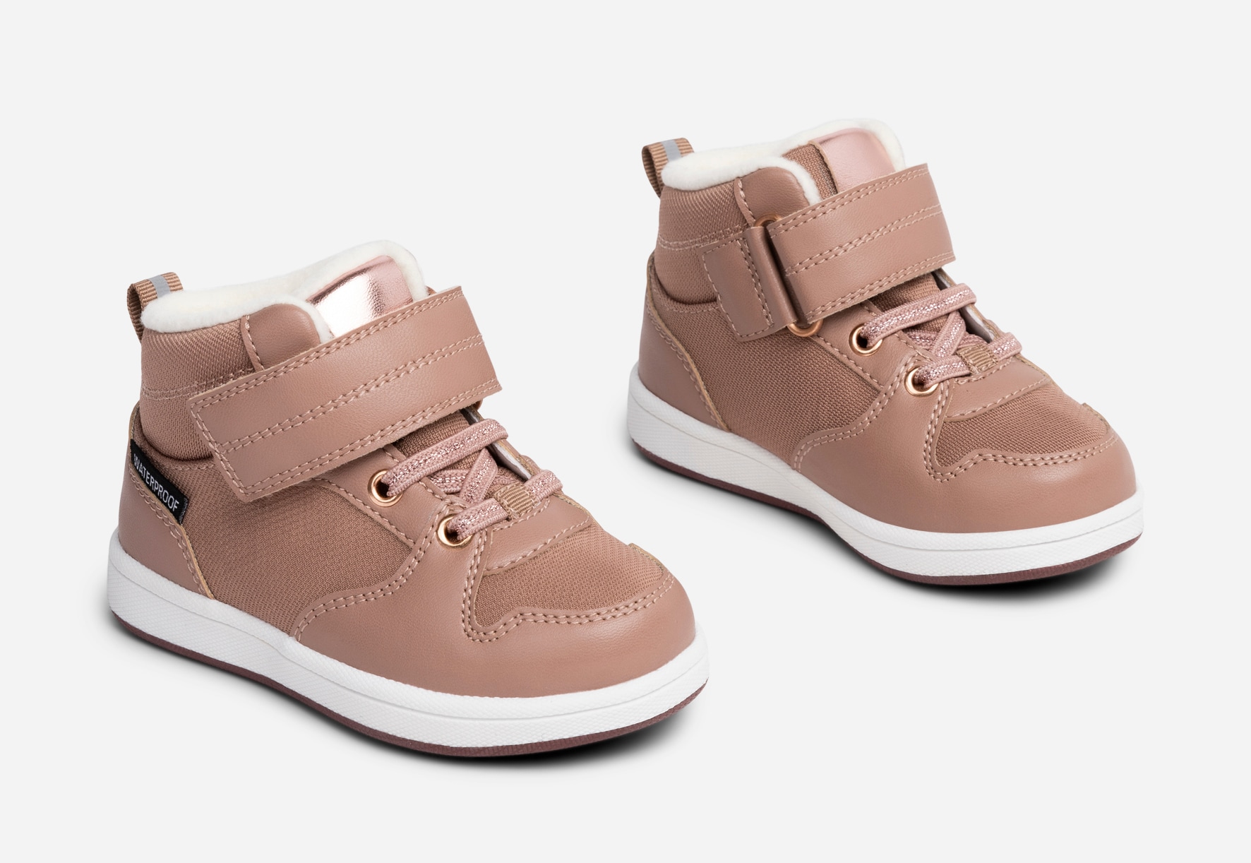 LINEAR, Fleeceforet høy sneakers waterproof Rosa