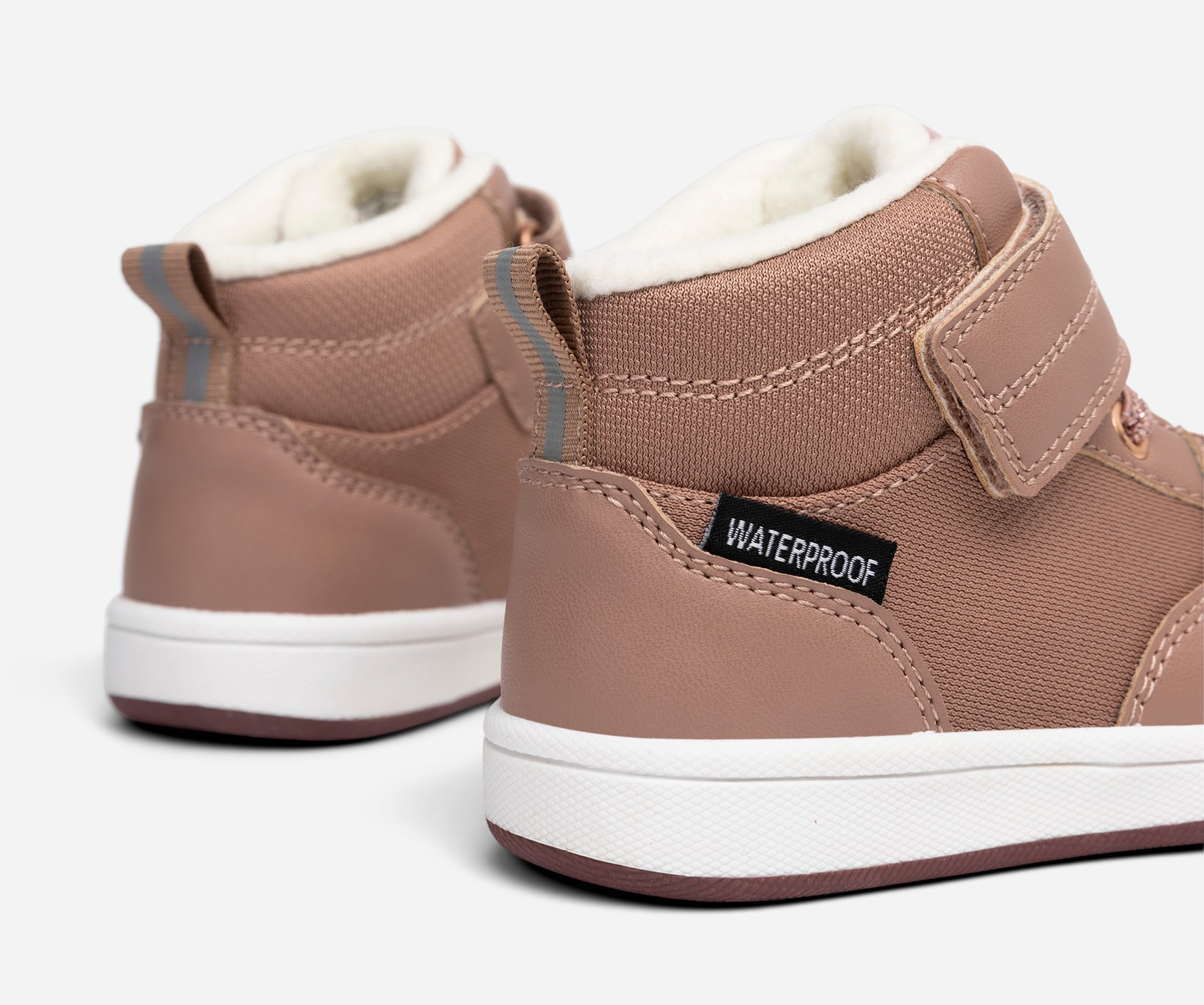 LINEAR, Fleeceforet høy sneakers waterproof Rosa