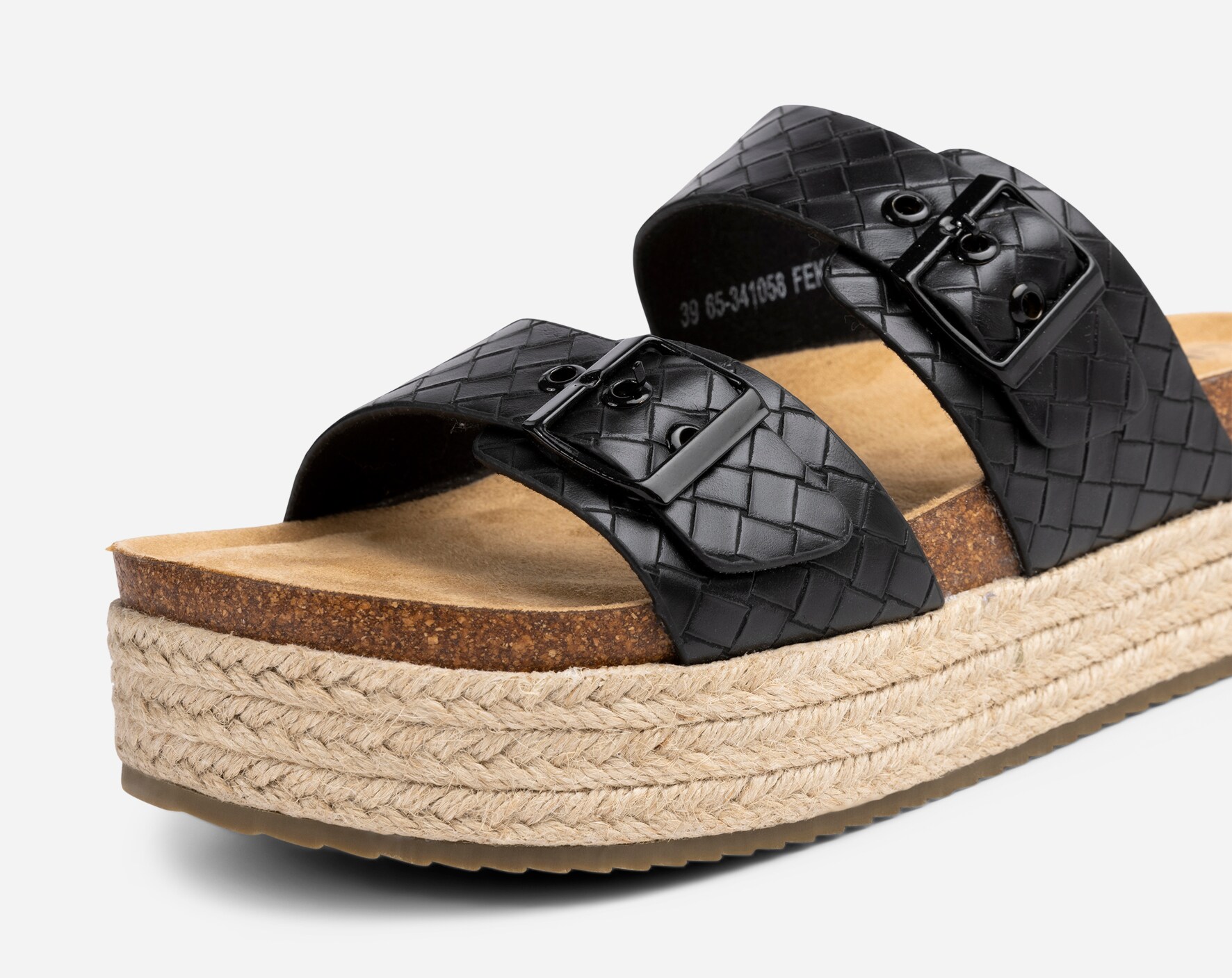 LINEAR, Sandal med platåsåle Sort