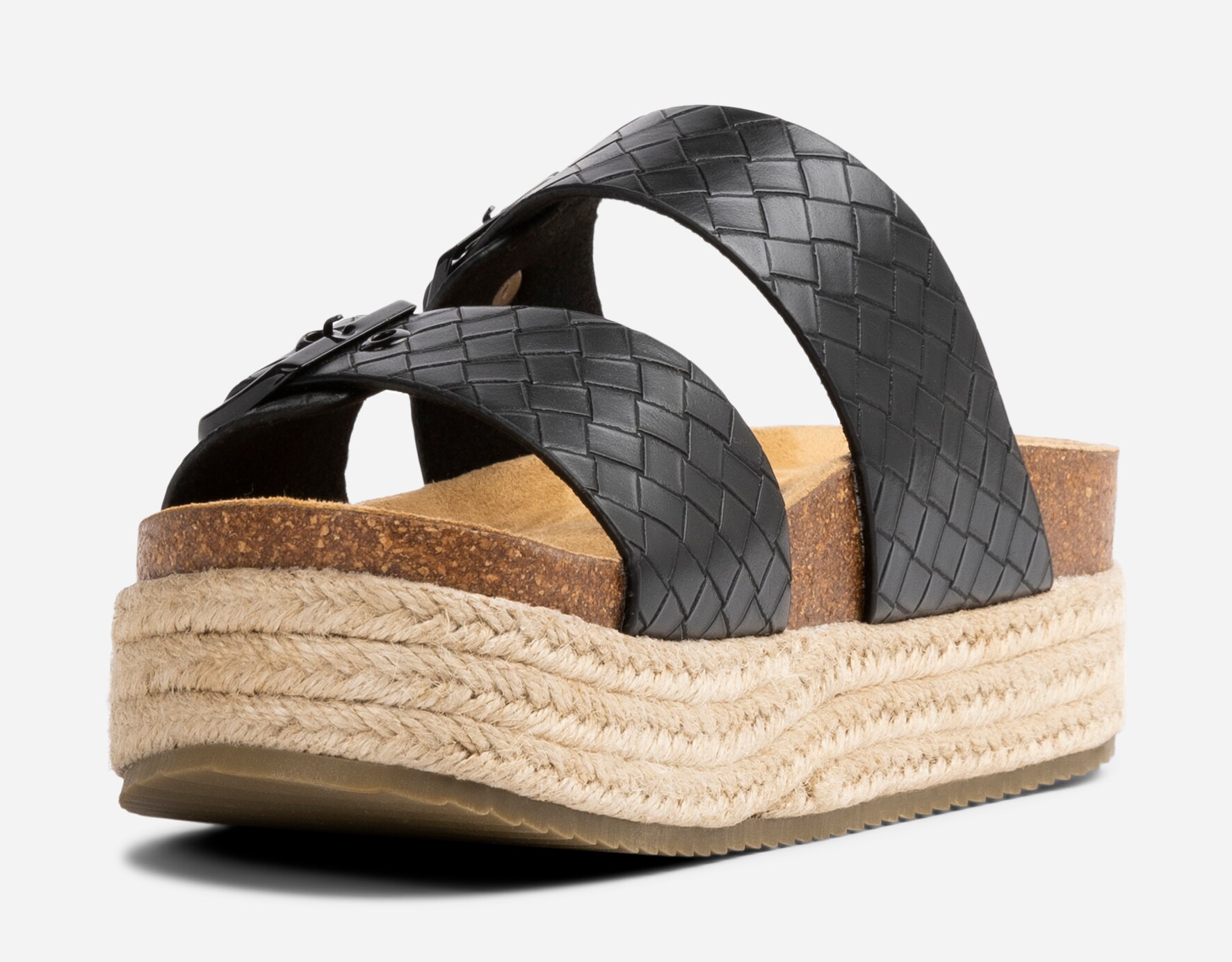 LINEAR, Sandal med platåsåle Sort