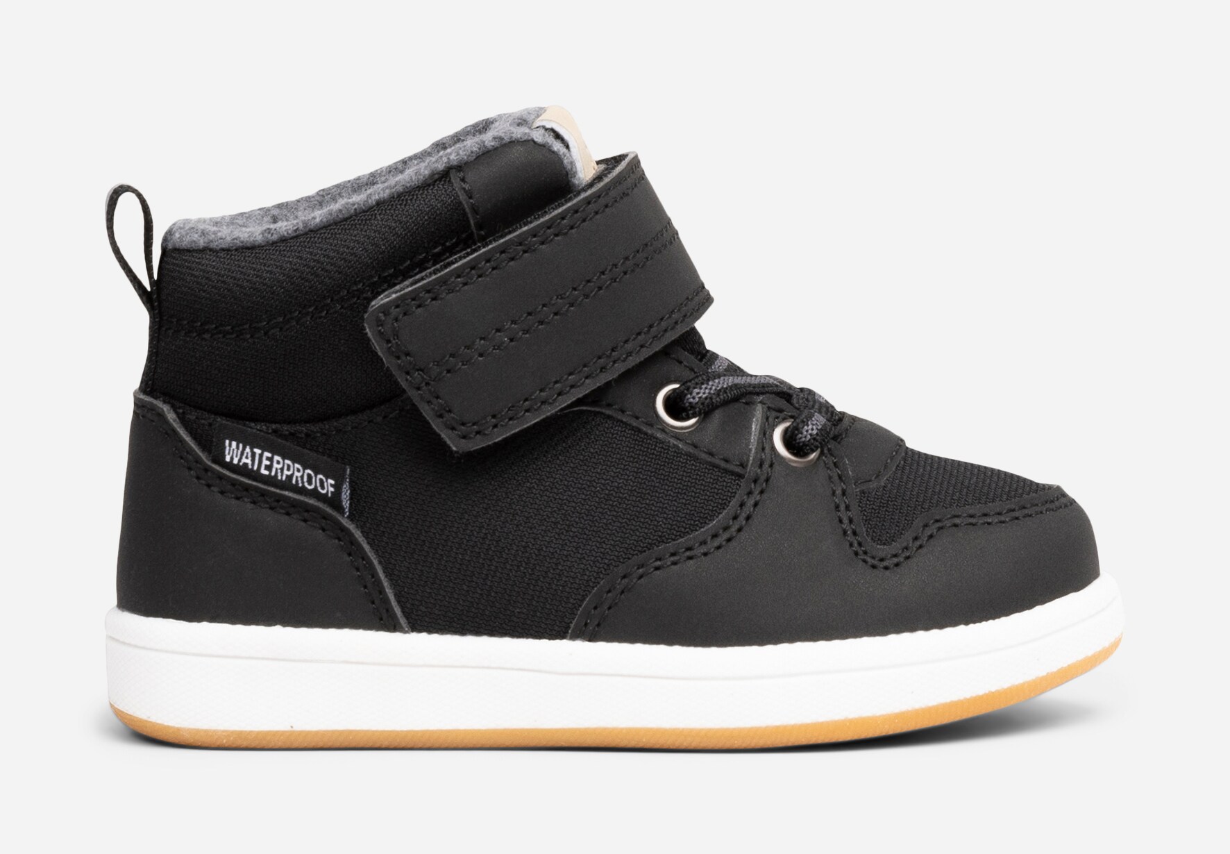 LINEAR, Fleeceforet høy sneakers waterproof Sort