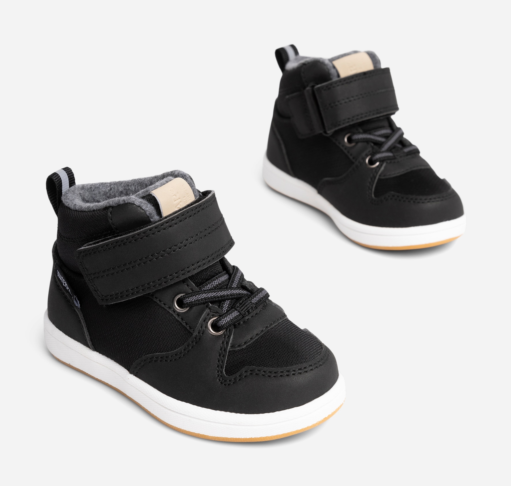 LINEAR, Fleeceforet høy sneakers waterproof Sort