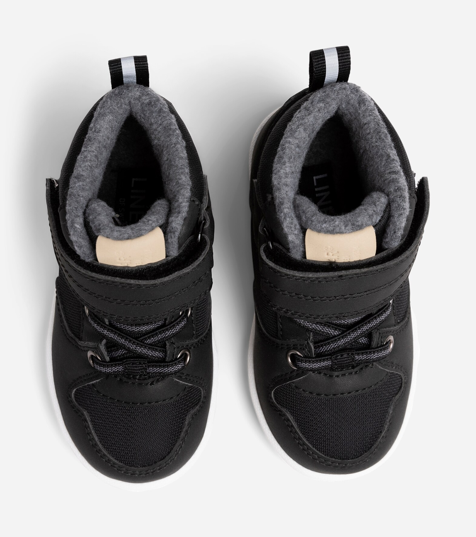 LINEAR, Fleeceforet høy sneakers waterproof Sort