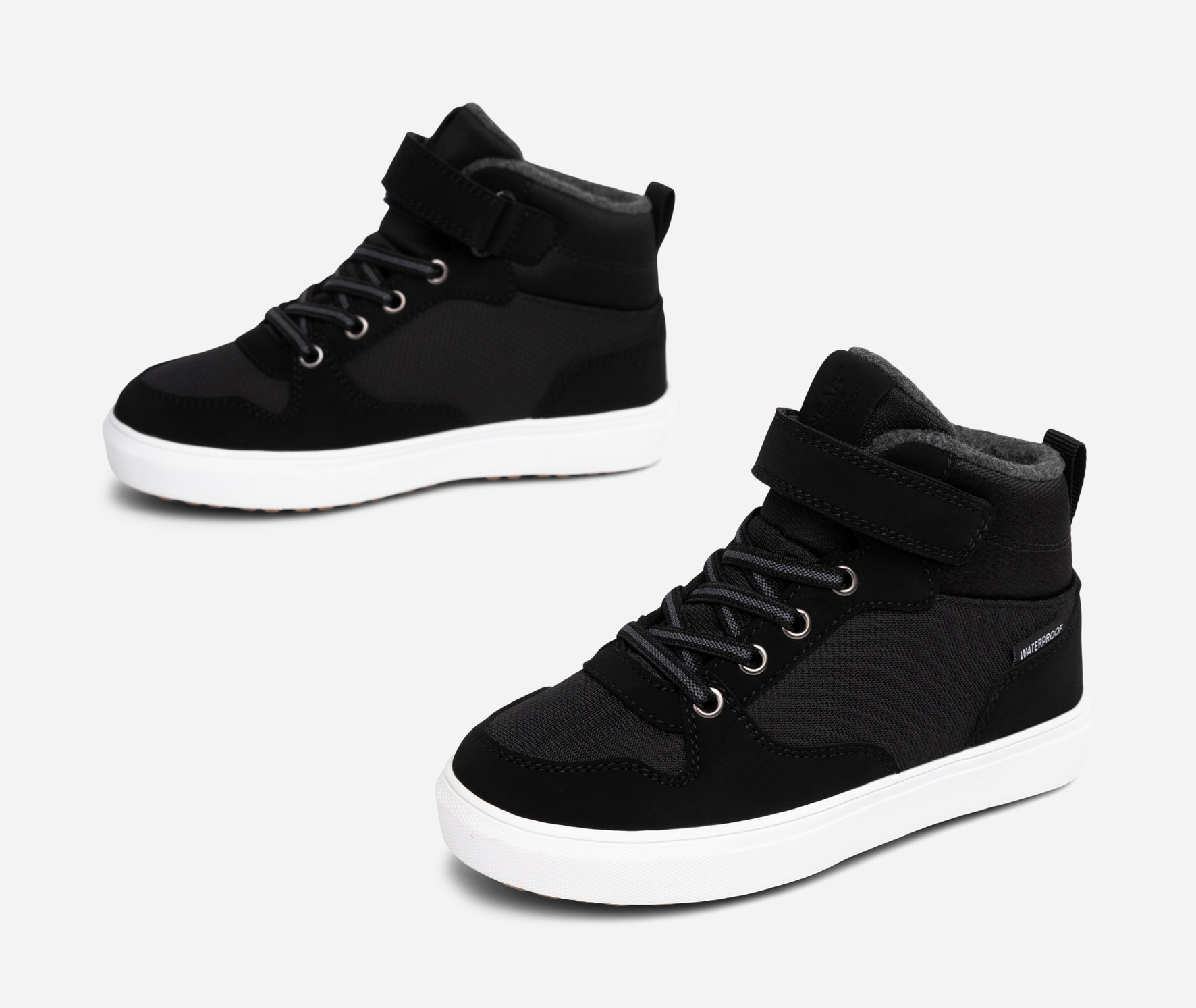 LINEAR, Fleeceforet høy sneakers waterproof Sort